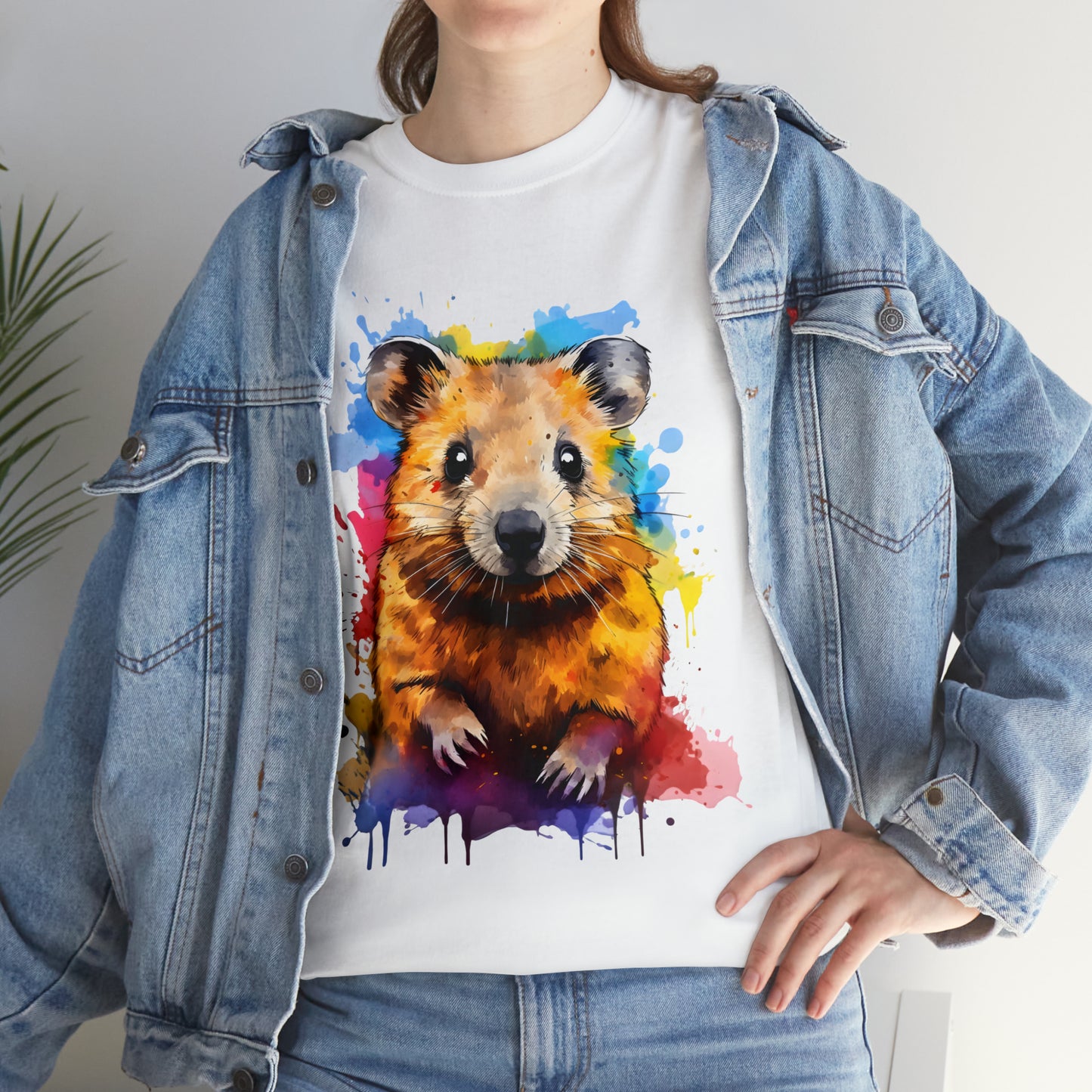 Quokka Rainbow Splash Short Sleeve Graphic T-Shirt (S-3XL)