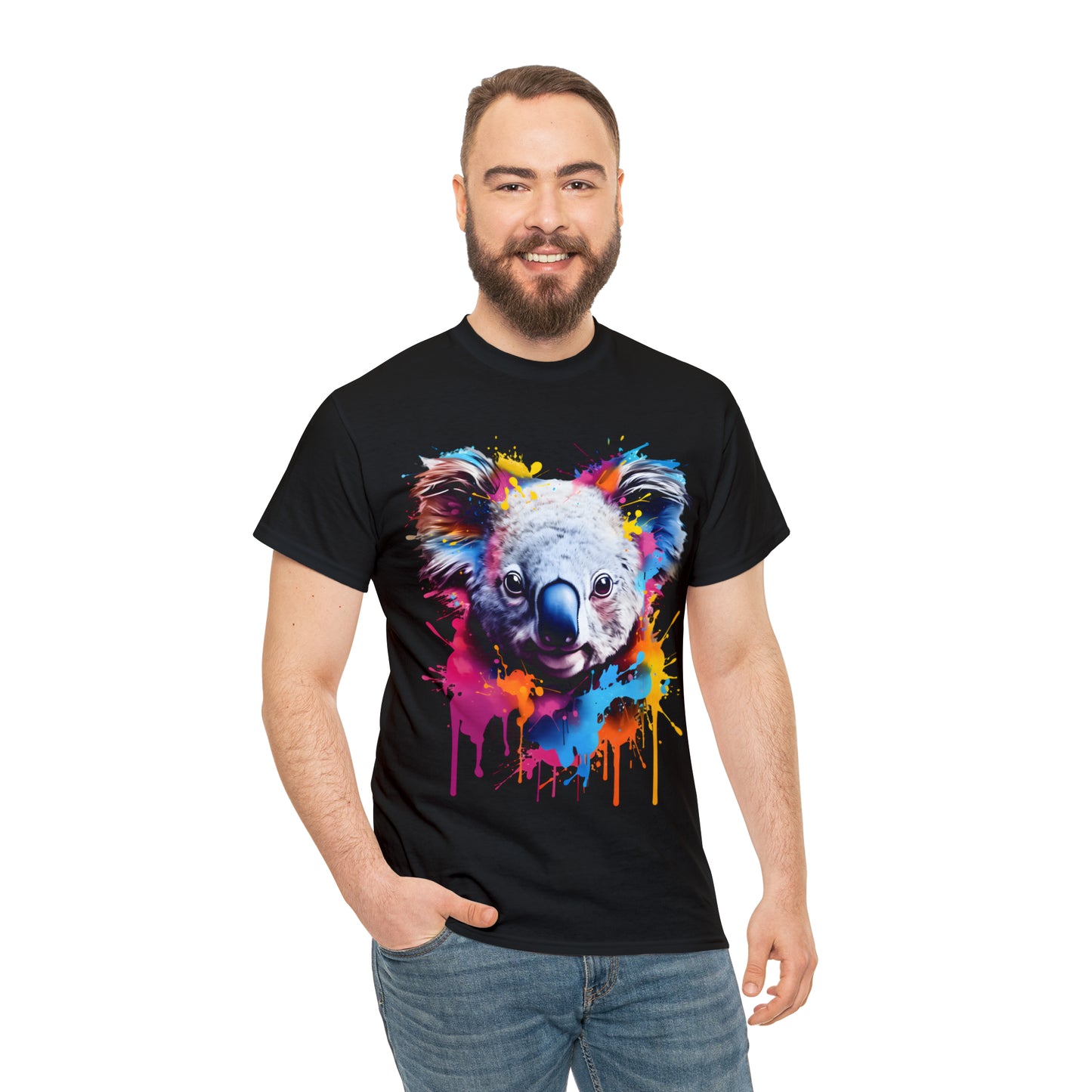 Koala Rainbow Splash Short Sleeve Graphic T-Shirt (S-3XL)