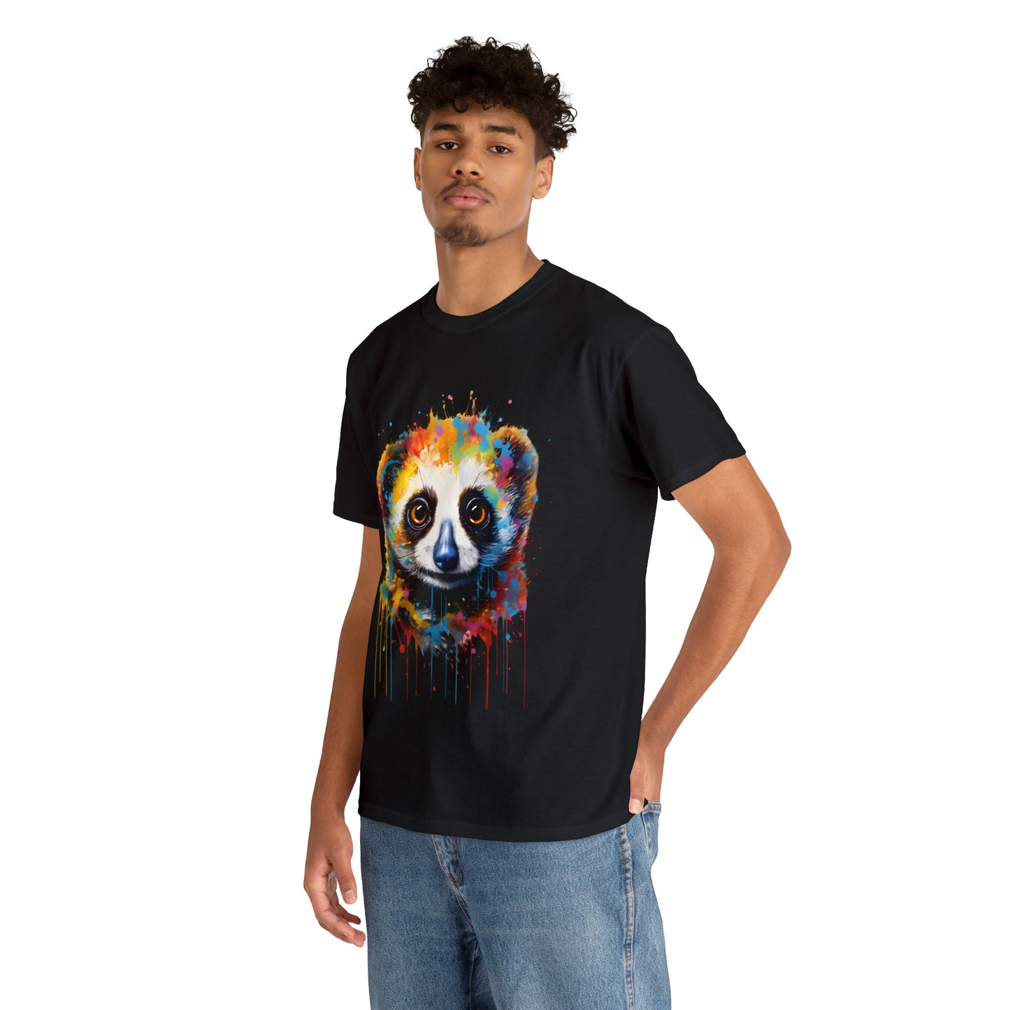 Slow Loris Rainbow Splash Short Sleeve Graphic T-Shirt (S-3XL)