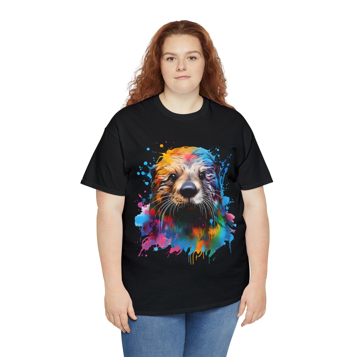 Sea Otter Rainbow Splash Short Sleeve Graphic T-Shirt (S-3XL)