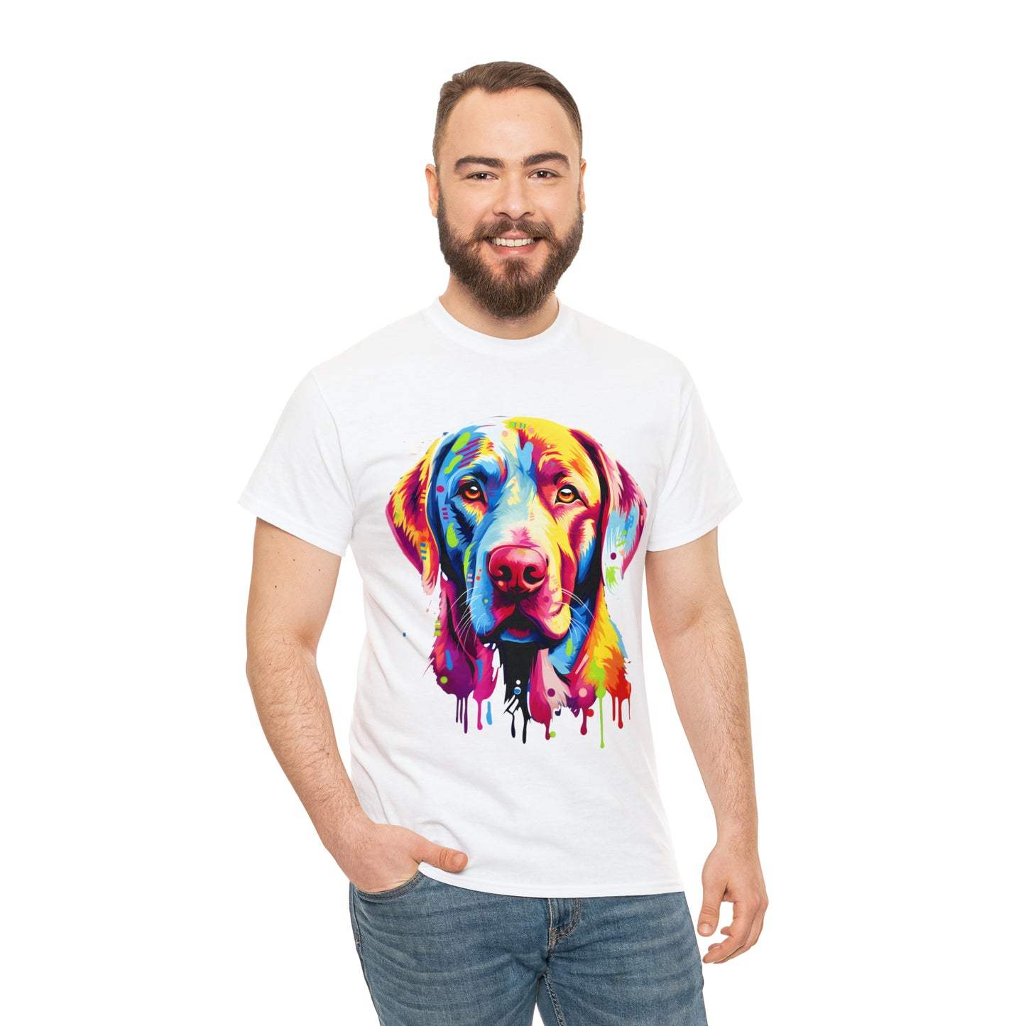 Labrador Retriever Rainbow Splash Short Sleeve Graphic T-Shirt (S-3XL)