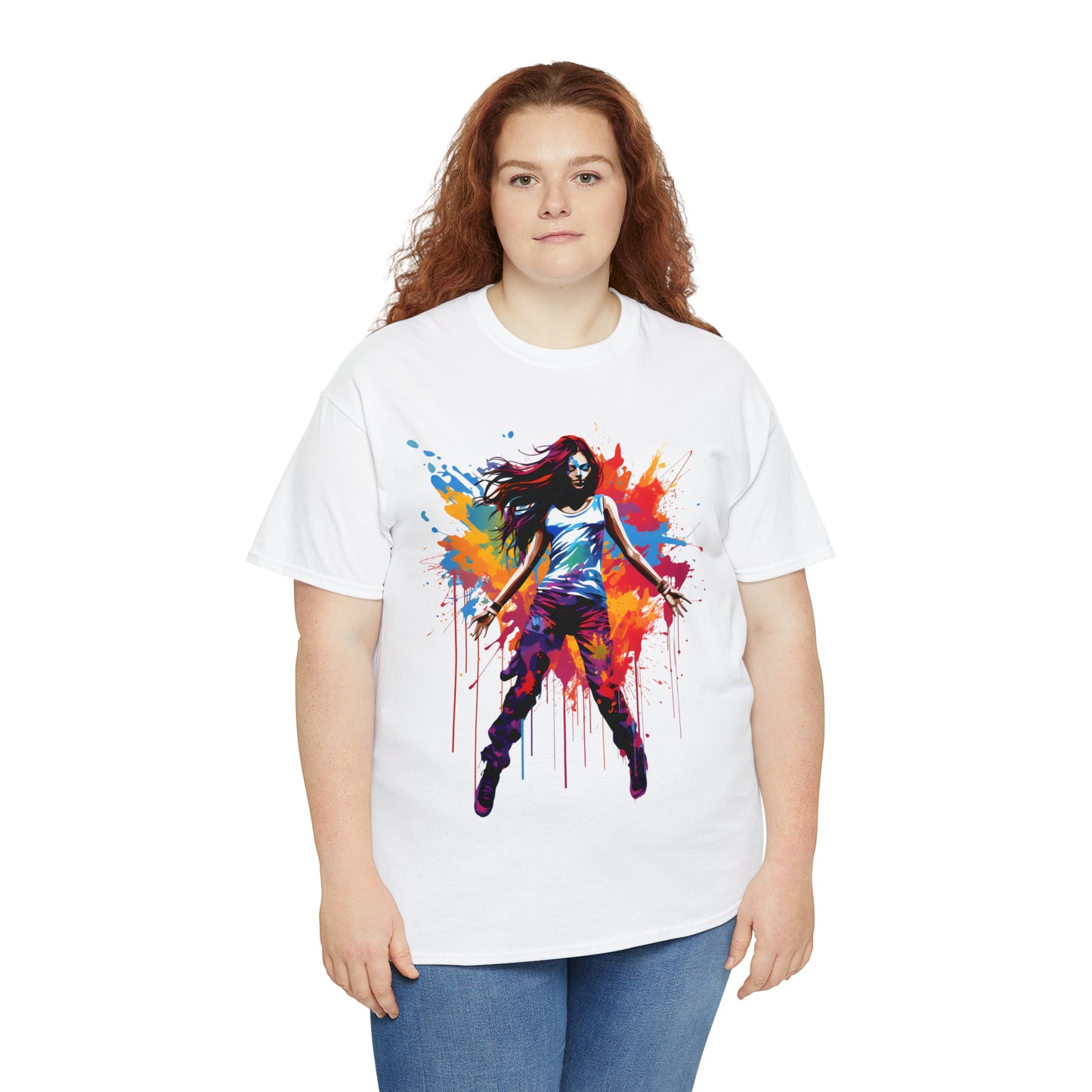 Dancer Rainbow Splash Short Sleeve Graphic T-Shirt (S-3XL)