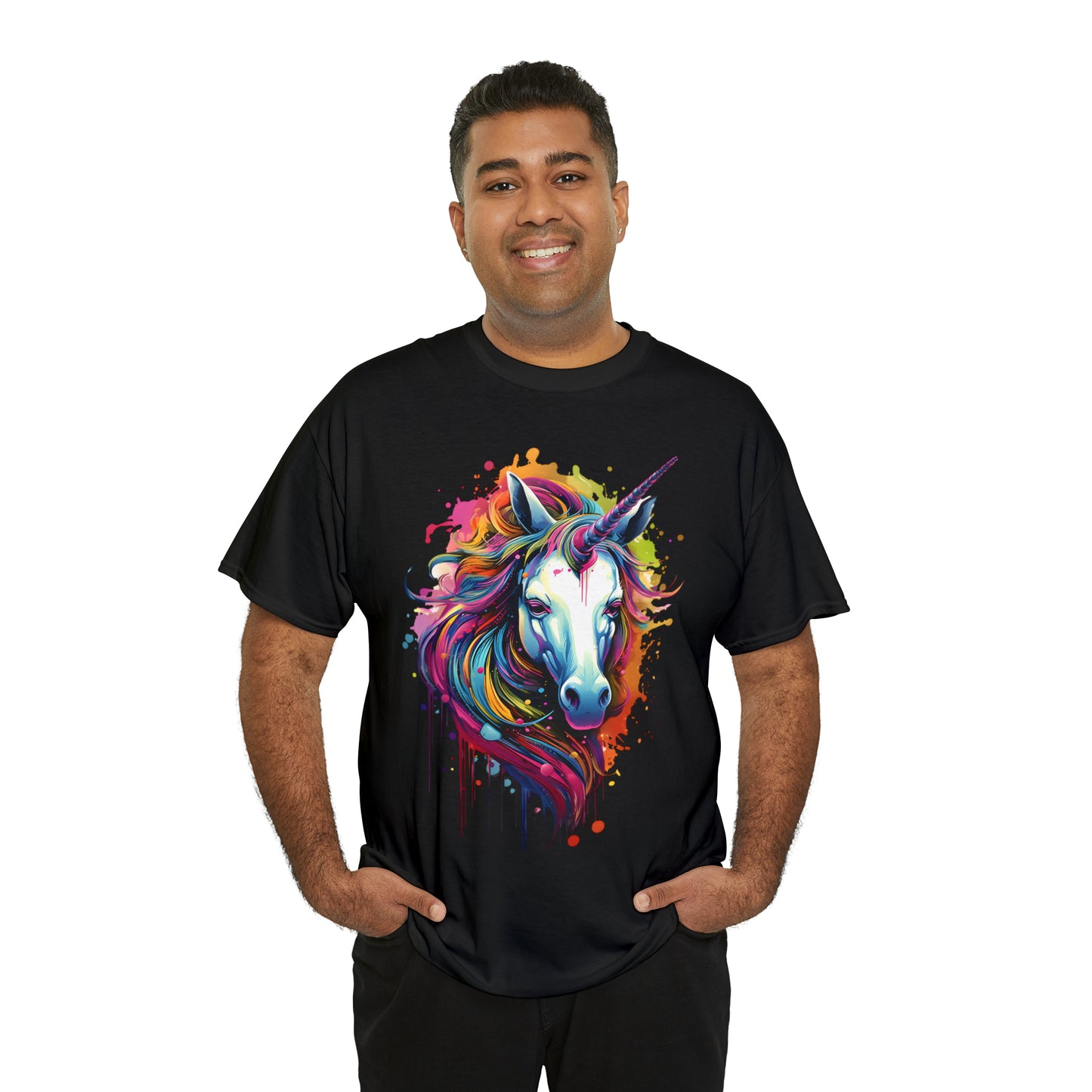 Unicorn Rainbow Splash Short Sleeve Graphic T-Shirt (S-3XL)