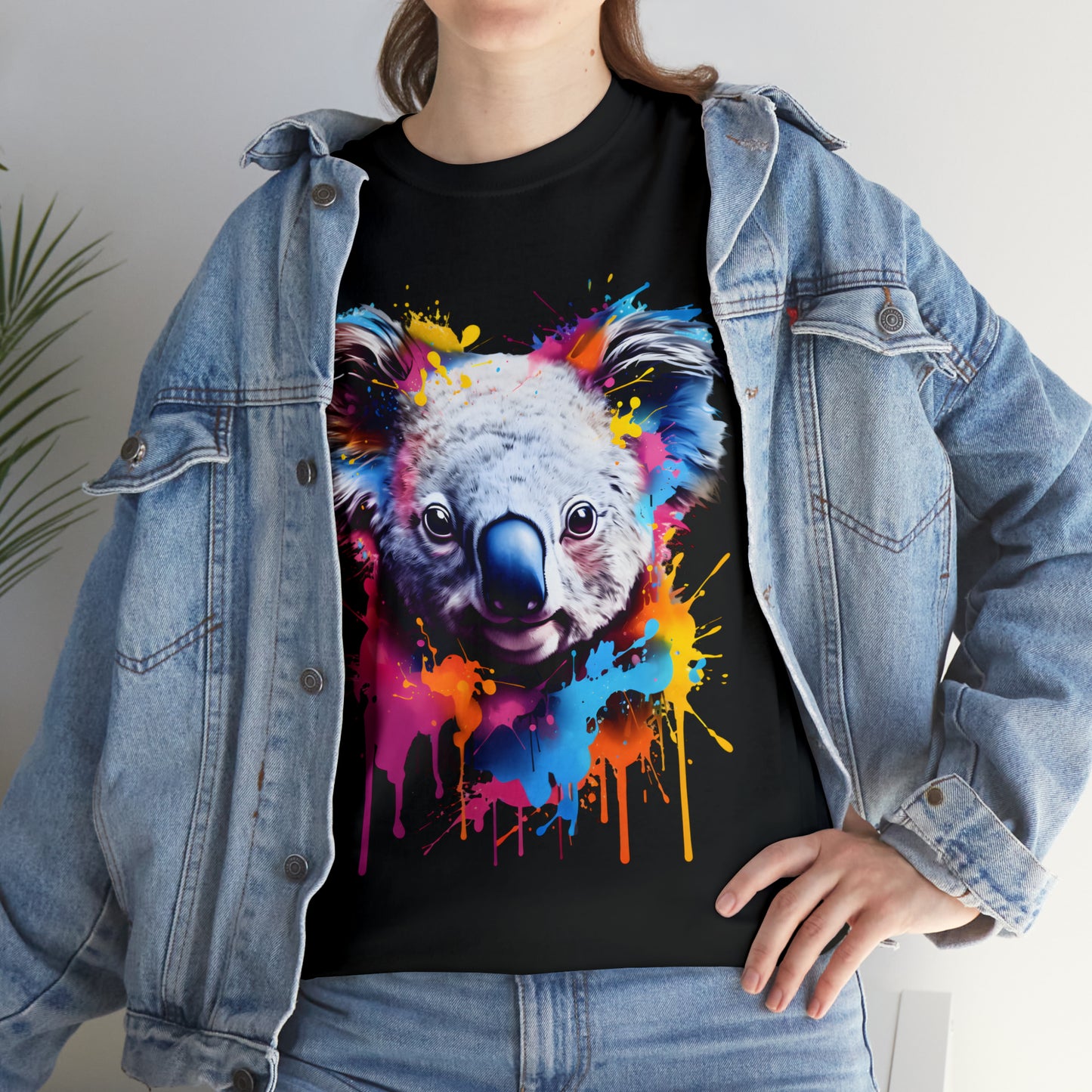 Koala Rainbow Splash Short Sleeve Graphic T-Shirt (S-3XL)