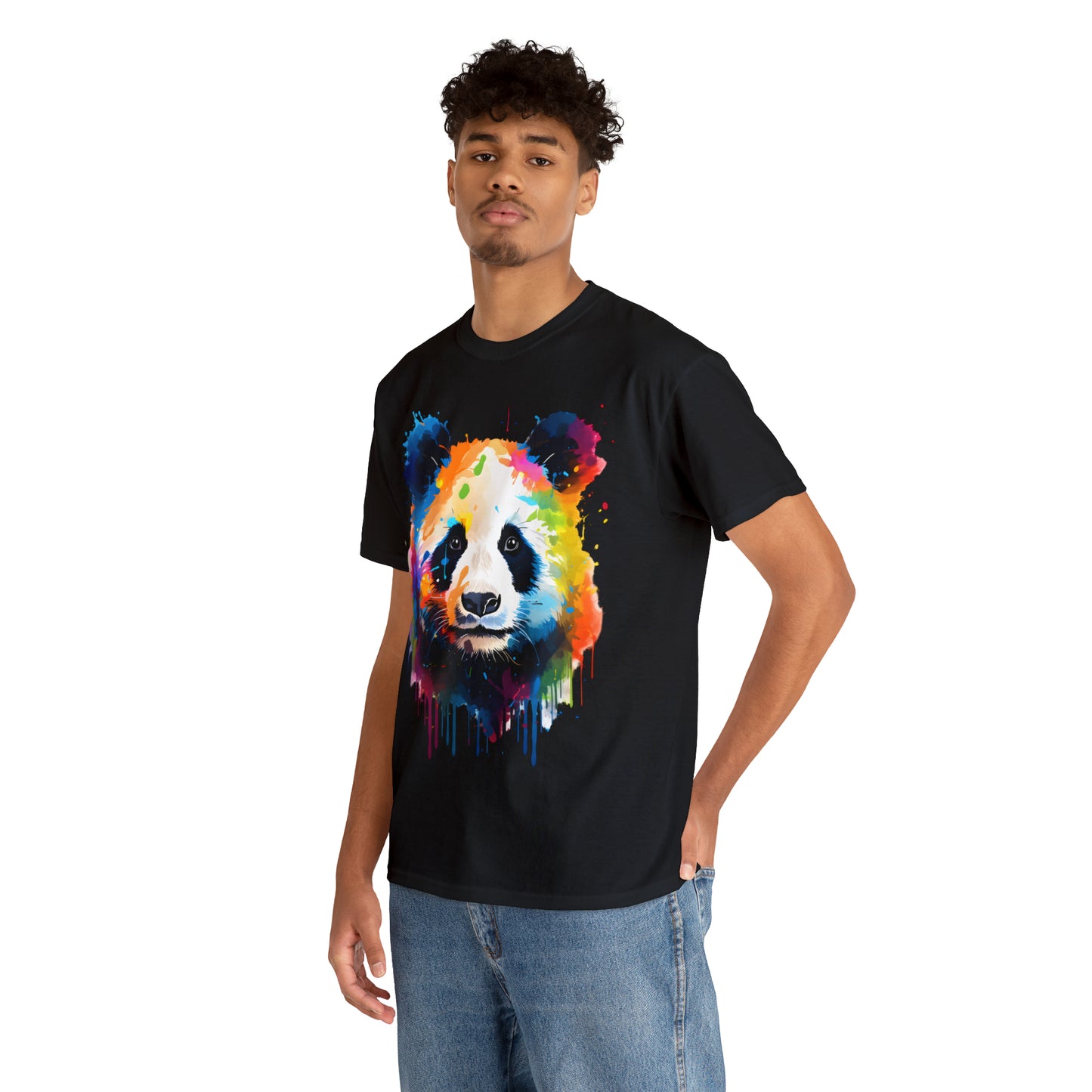 Panda Rainbow Splash Short Sleeve Graphic T-Shirt (S-3XL)