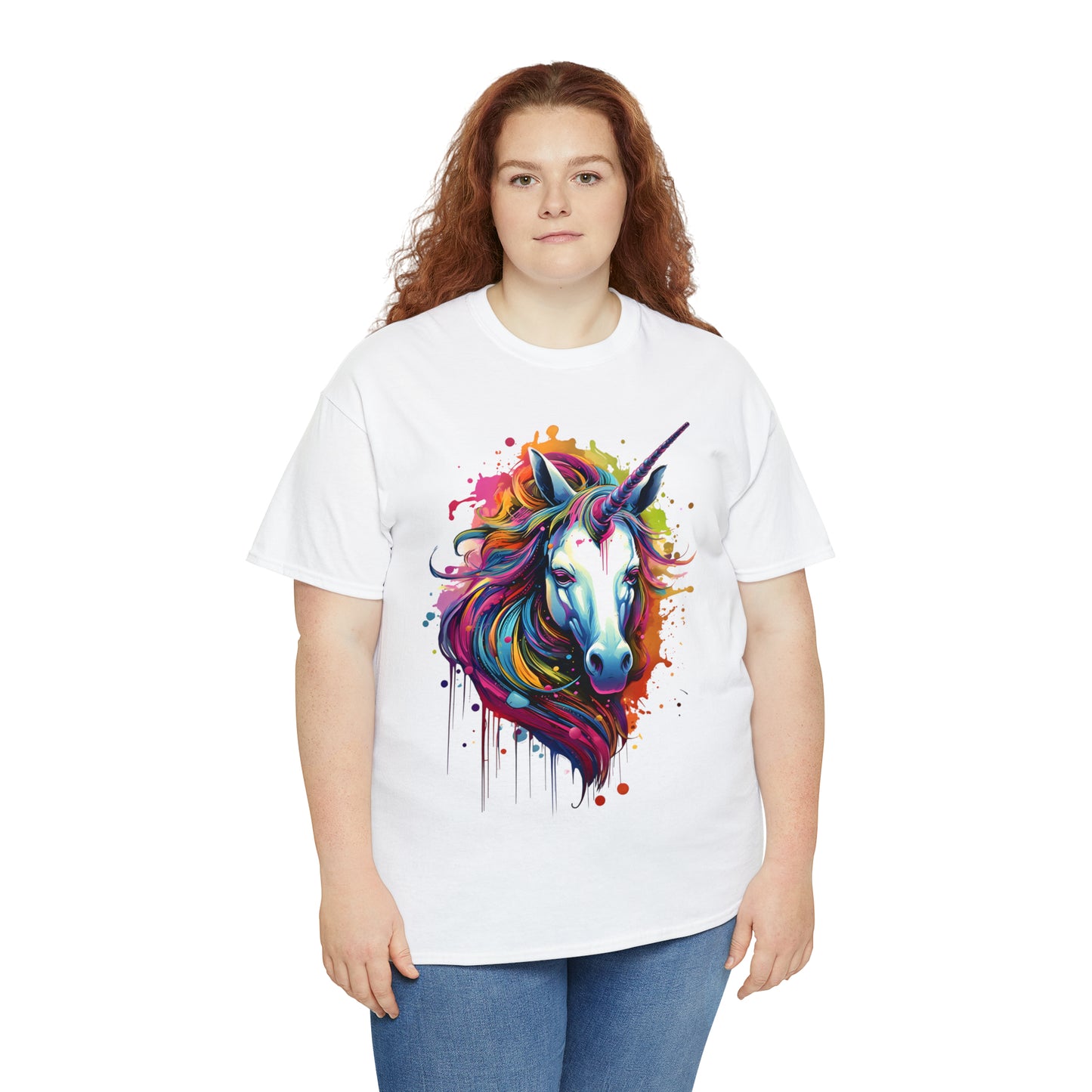 Unicorn Rainbow Splash Short Sleeve Graphic T-Shirt (S-3XL)