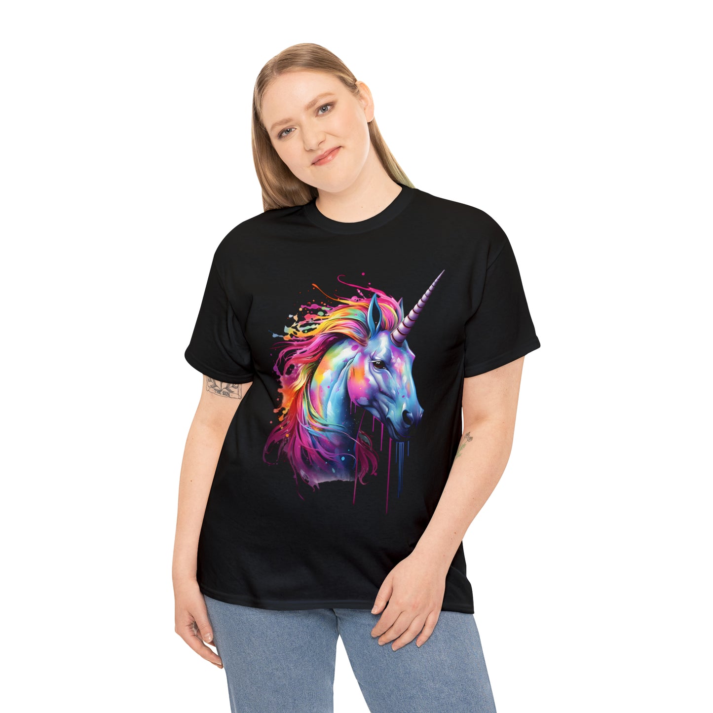 Unicorn Rainbow Splash Short Sleeve Graphic T-Shirt (S-3XL)