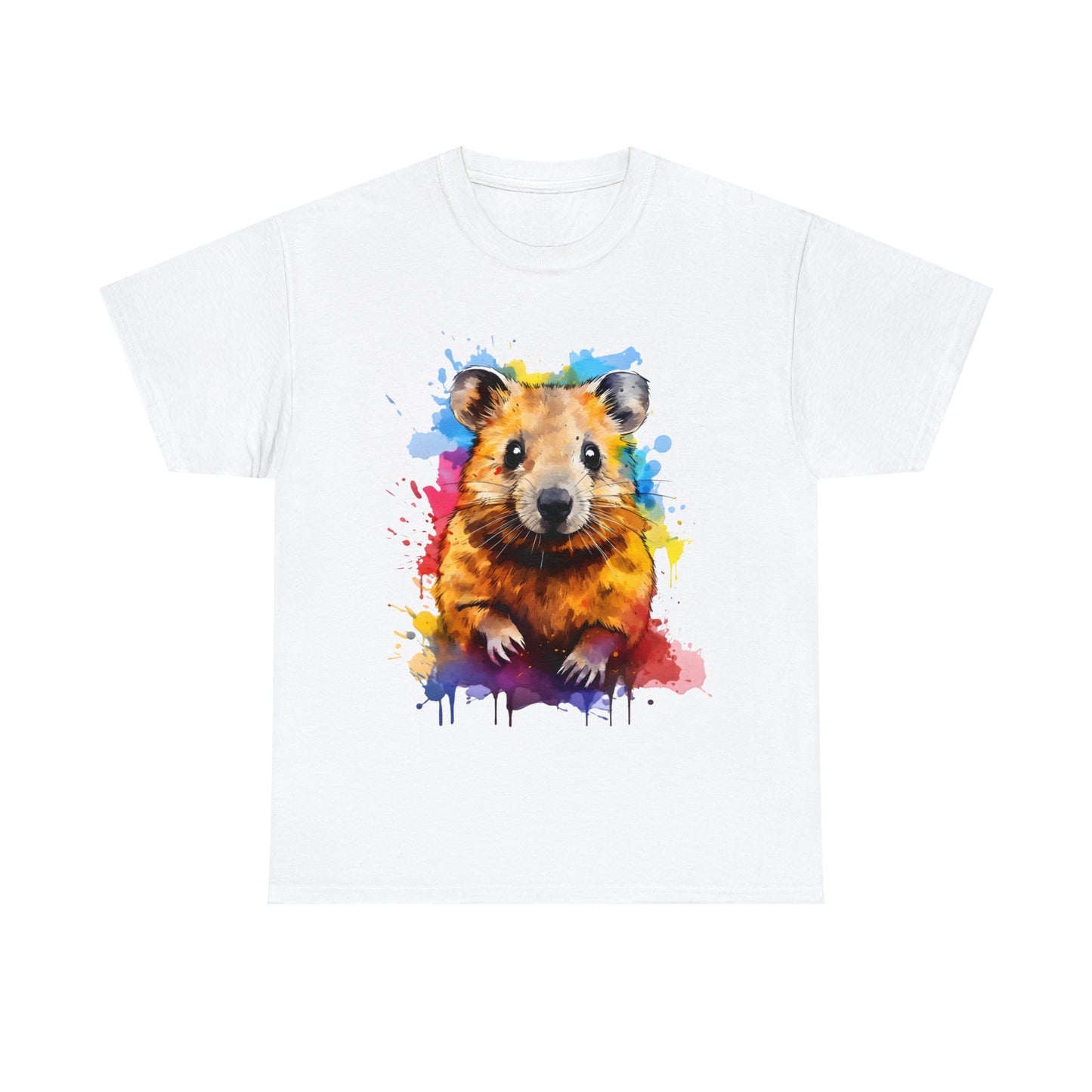 Quokka Rainbow Splash Short Sleeve Graphic T-Shirt (S-3XL)