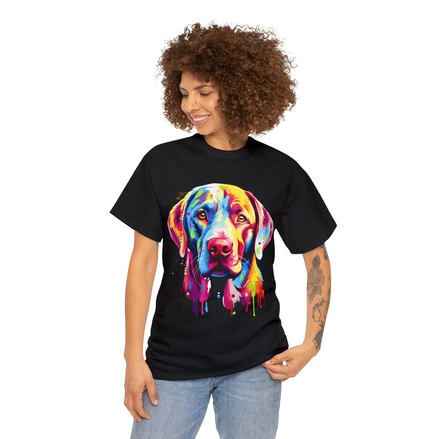 Labrador Retriever Rainbow Splash Short Sleeve Graphic T-Shirt (S-3XL)