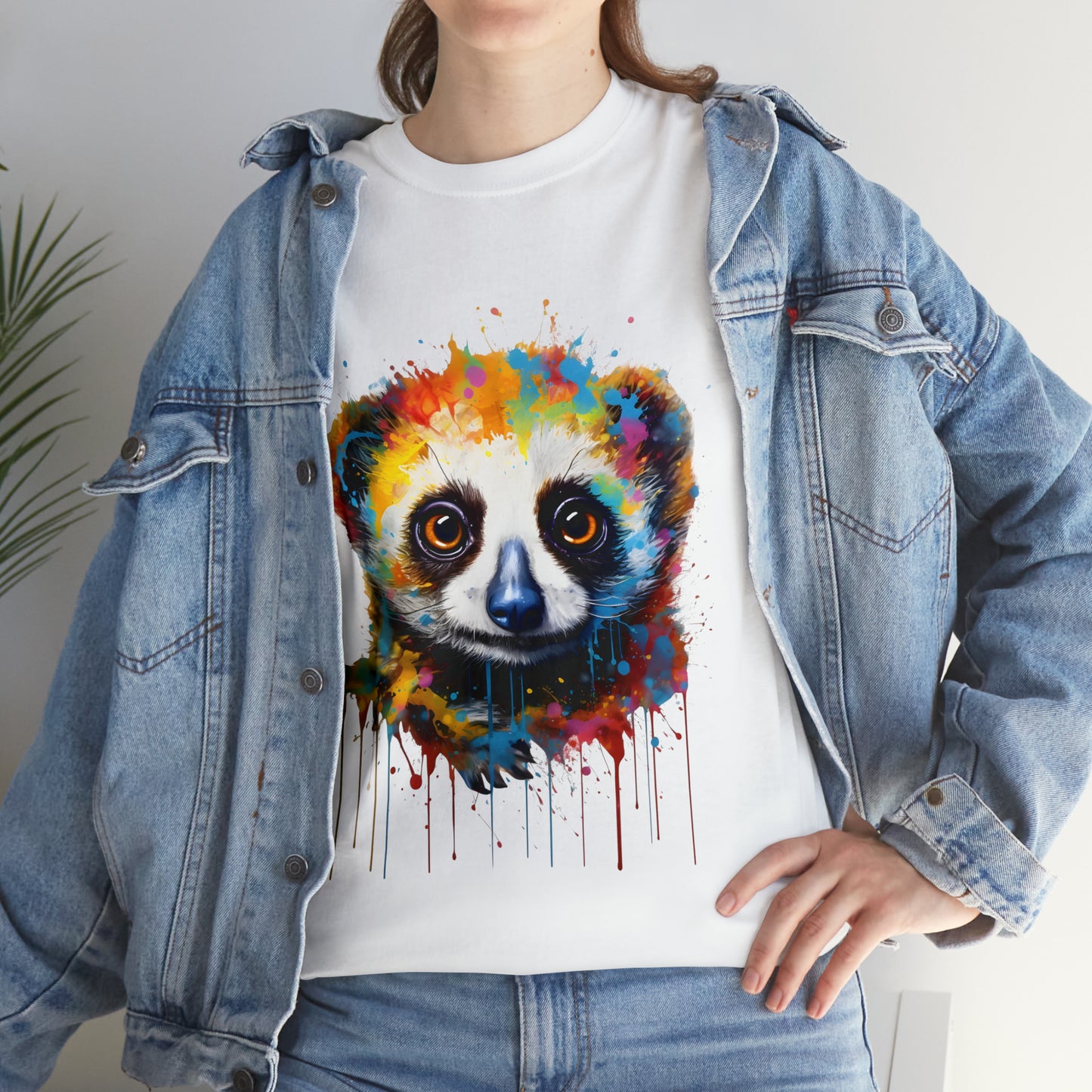 Slow Loris Rainbow Splash Short Sleeve Graphic T-Shirt (S-3XL)