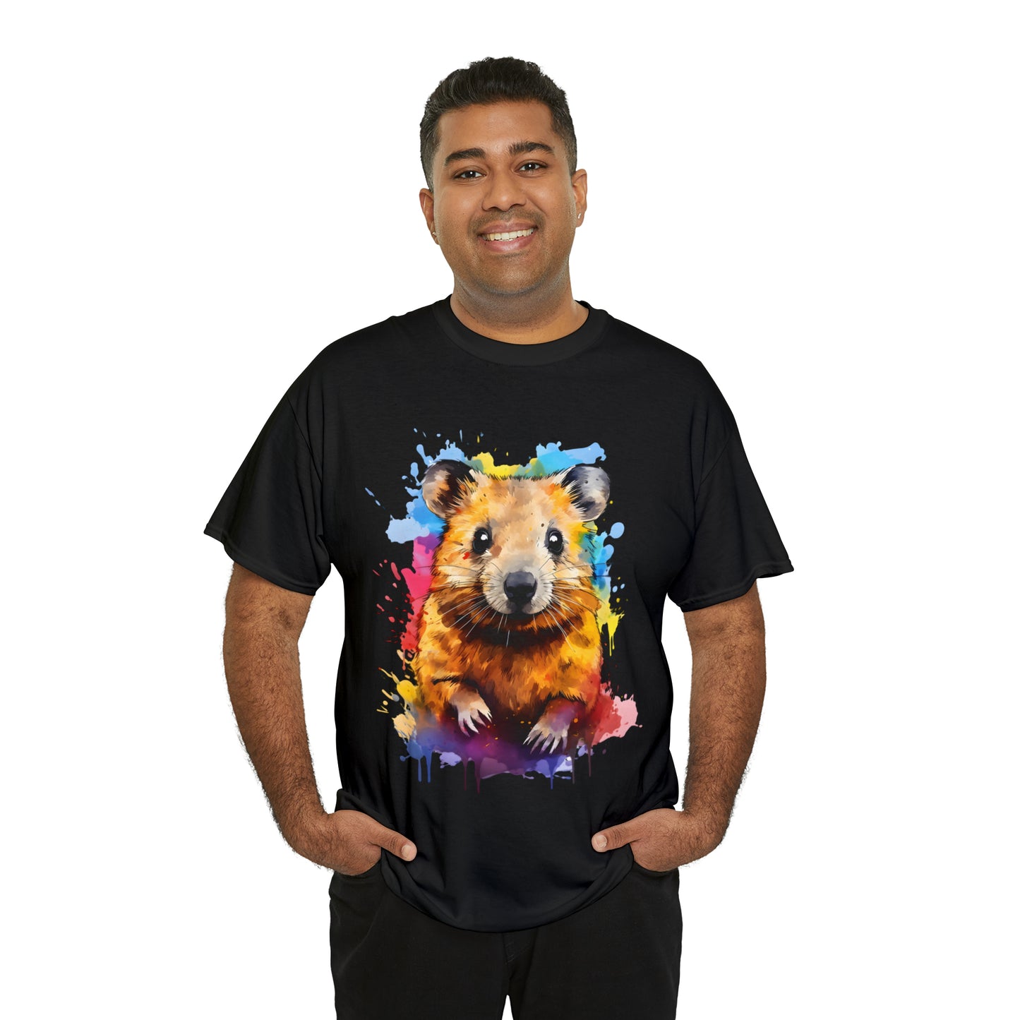 Quokka Rainbow Splash Short Sleeve Graphic T-Shirt (S-3XL)