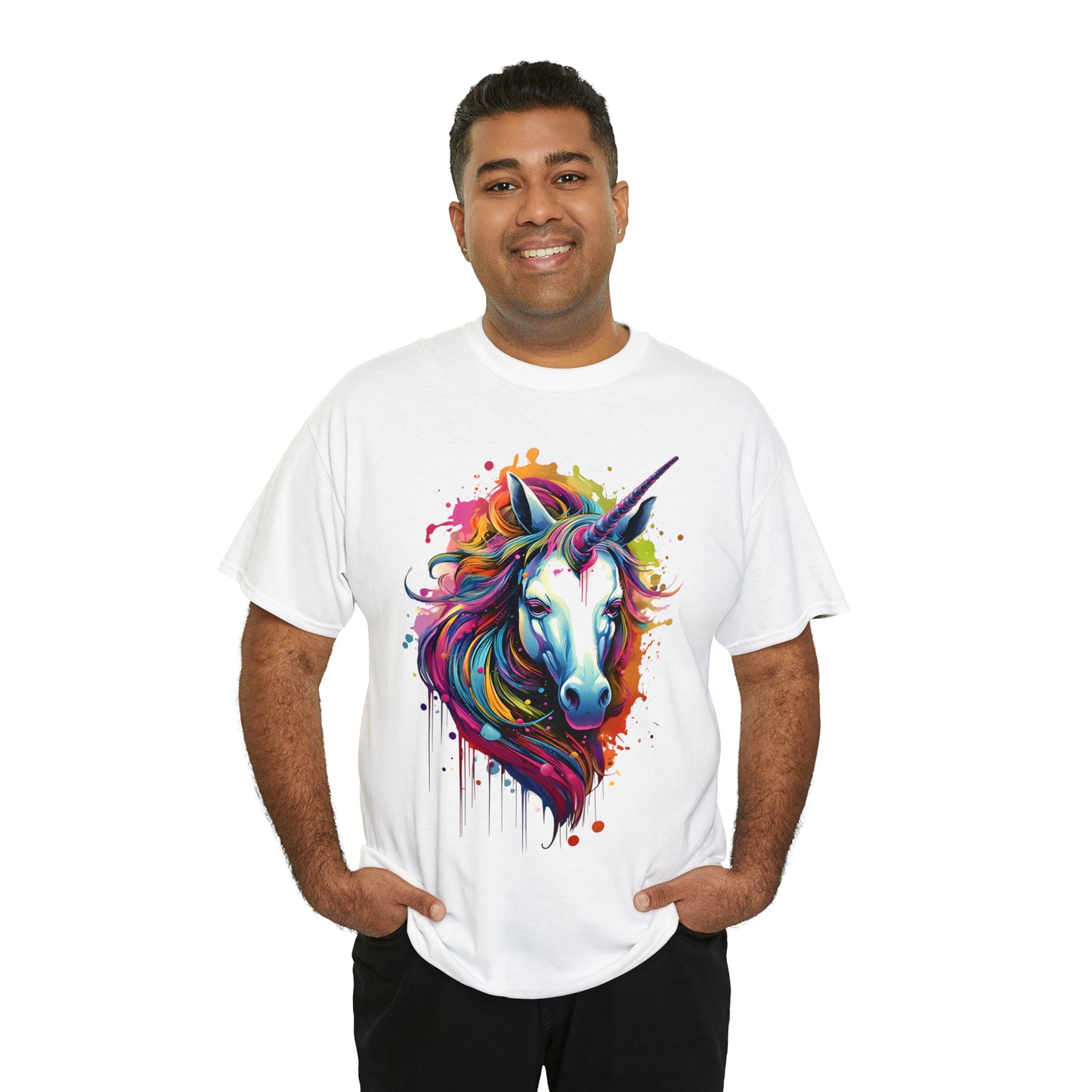 Unicorn Rainbow Splash Short Sleeve Graphic T-Shirt (S-3XL)