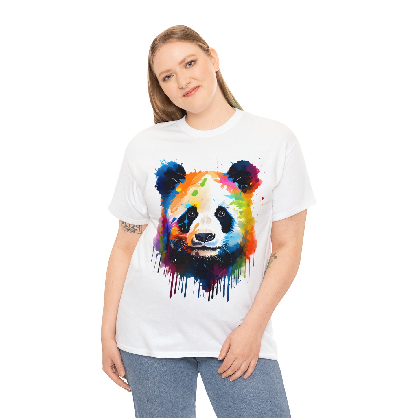 Panda Rainbow Splash Short Sleeve Graphic T-Shirt (S-3XL)