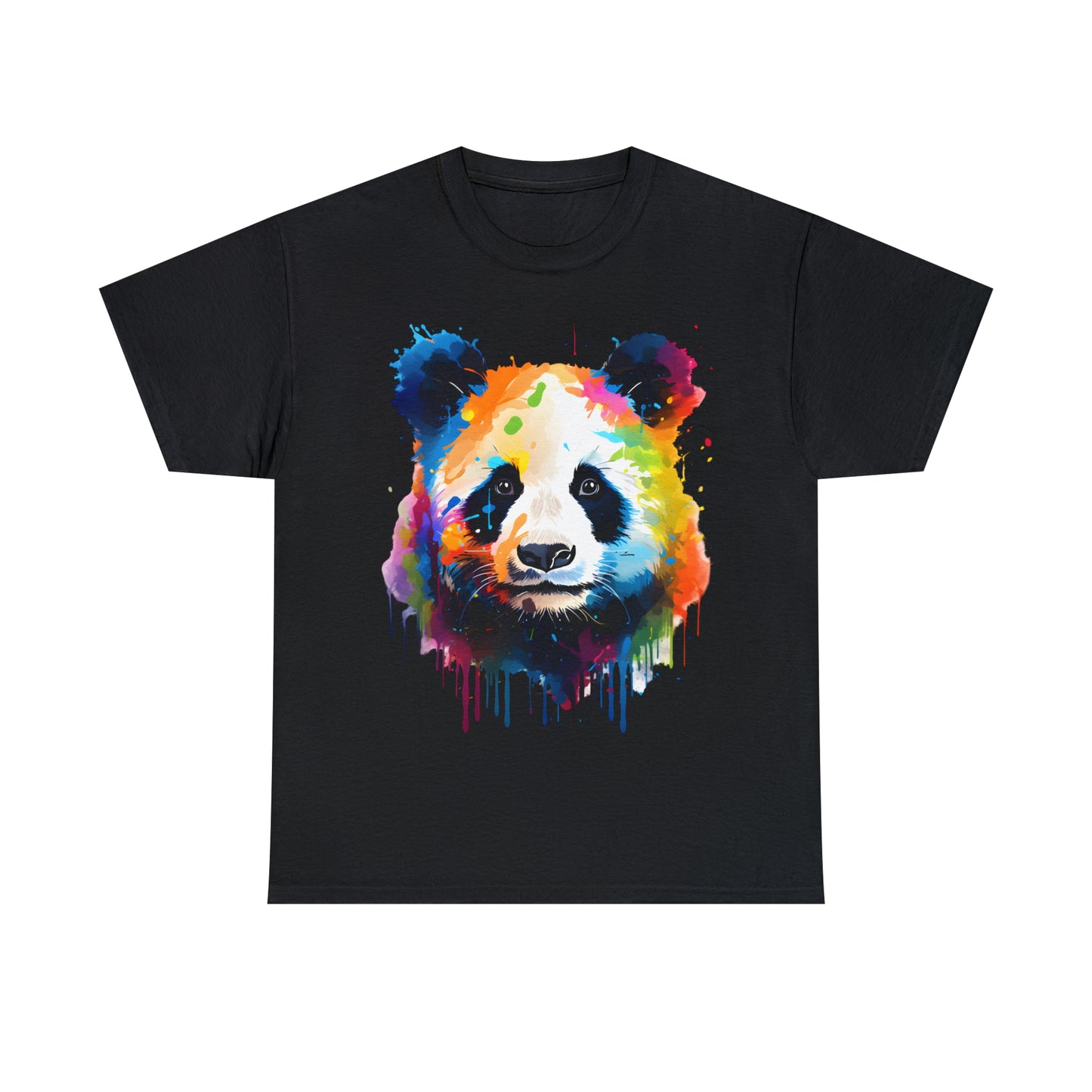 Panda Rainbow Splash Short Sleeve Graphic T-Shirt (S-3XL)