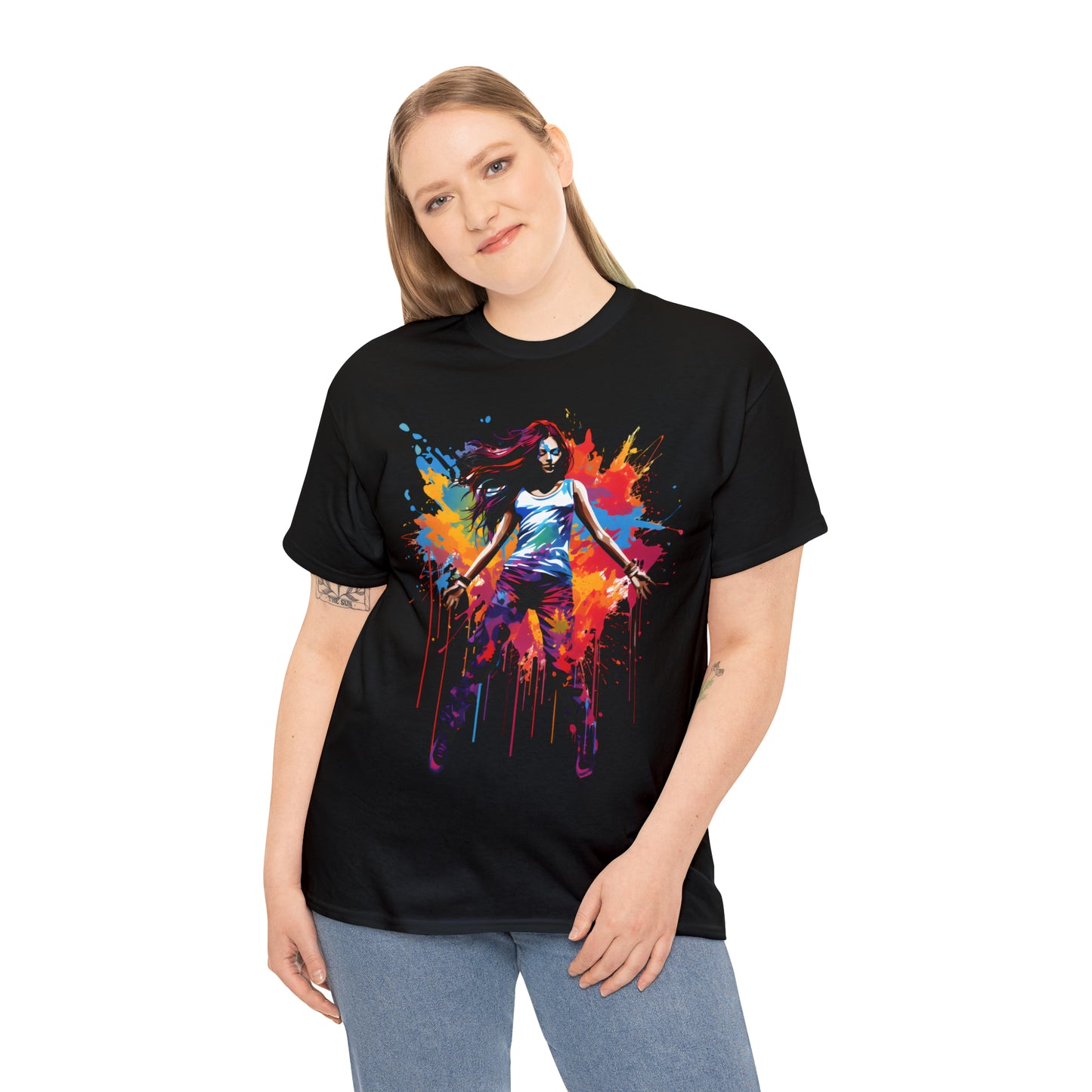 Dancer Rainbow Splash Short Sleeve Graphic T-Shirt (S-3XL)