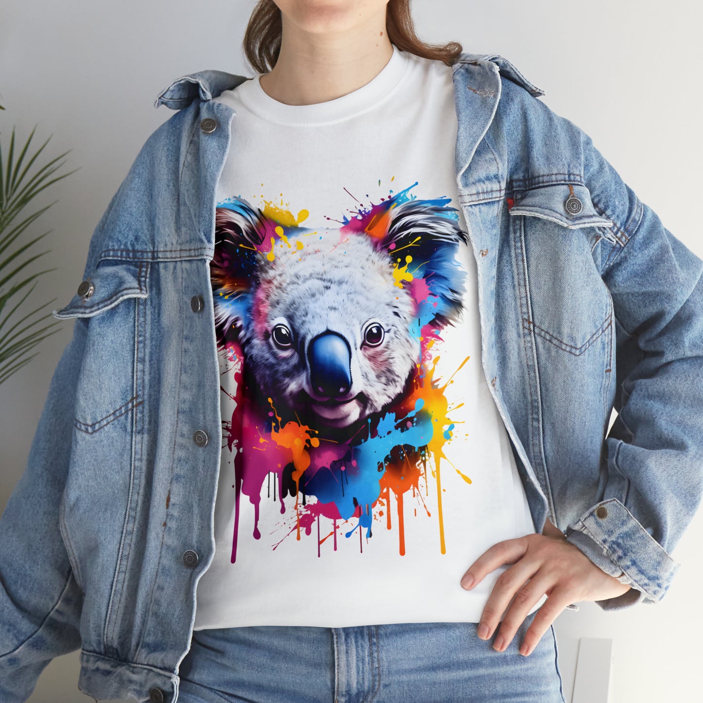 Koala Rainbow Splash Short Sleeve Graphic T-Shirt (S-3XL)