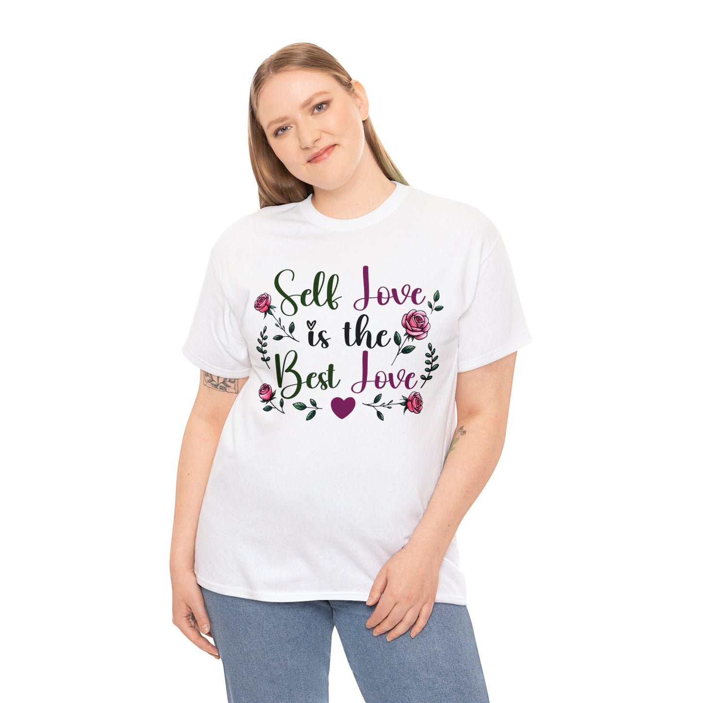 Self Love is the Best Love | Self-Love Themed Graphic Wear | Self-Love Quotes | Short Sleeve T-Shirt | Unisex Heavy Cotton Tee