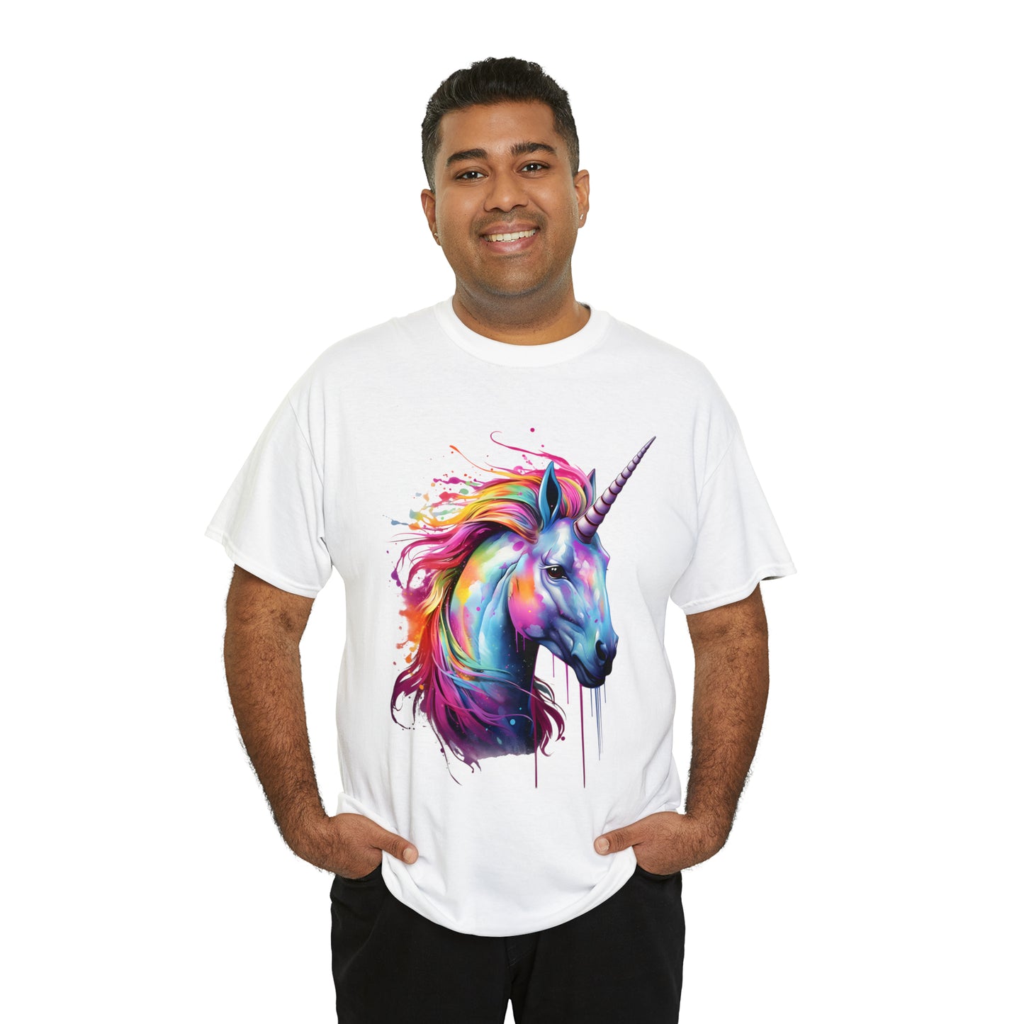 Unicorn Rainbow Splash Short Sleeve Graphic T-Shirt (S-3XL)