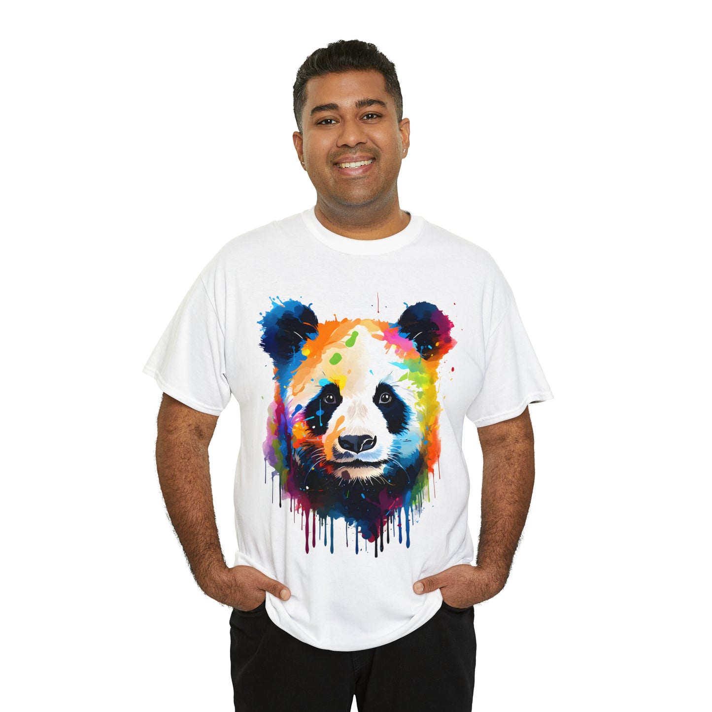 Panda Rainbow Splash Short Sleeve Graphic T-Shirt (S-3XL)