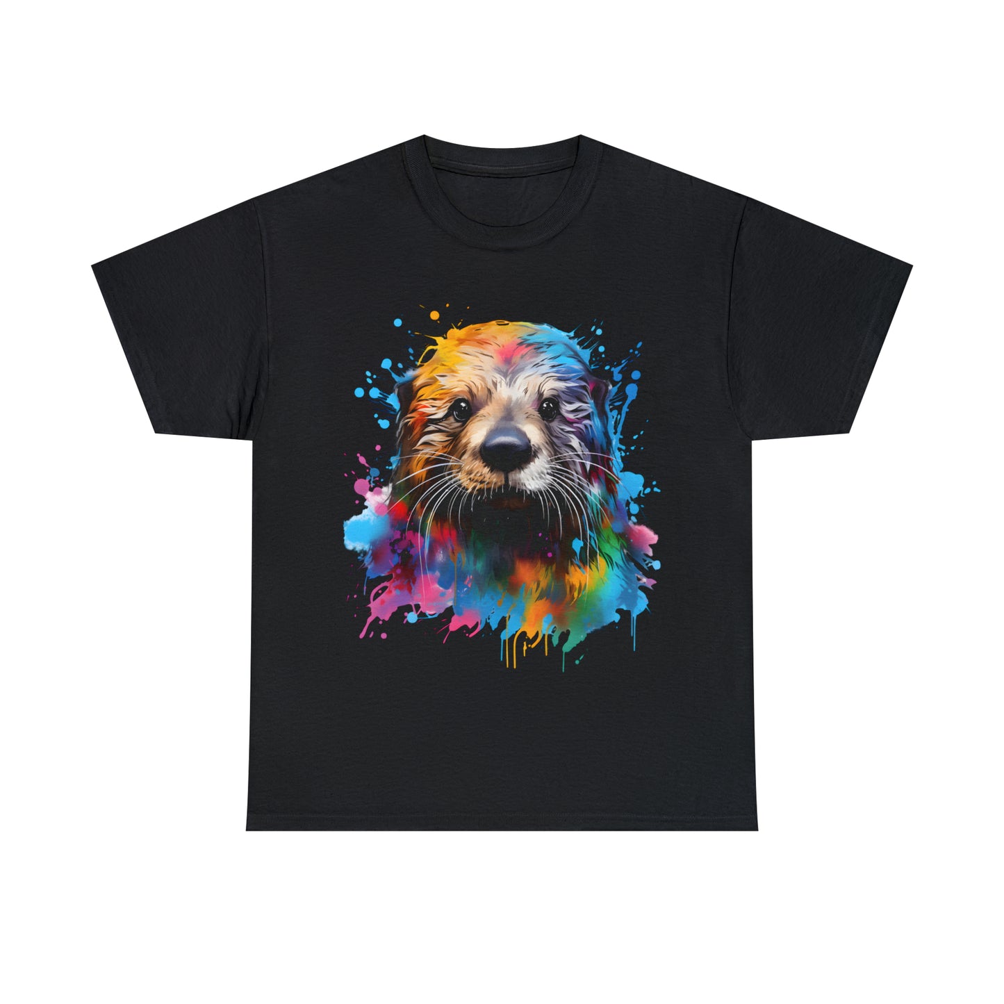 Sea Otter Rainbow Splash Short Sleeve Graphic T-Shirt (S-3XL)