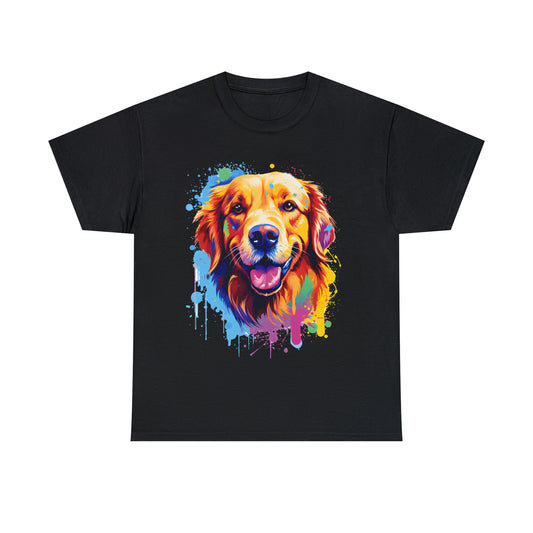 Golden Retriever Rainbow Splash Short Sleeve Graphic T-Shirt (S-3XL)