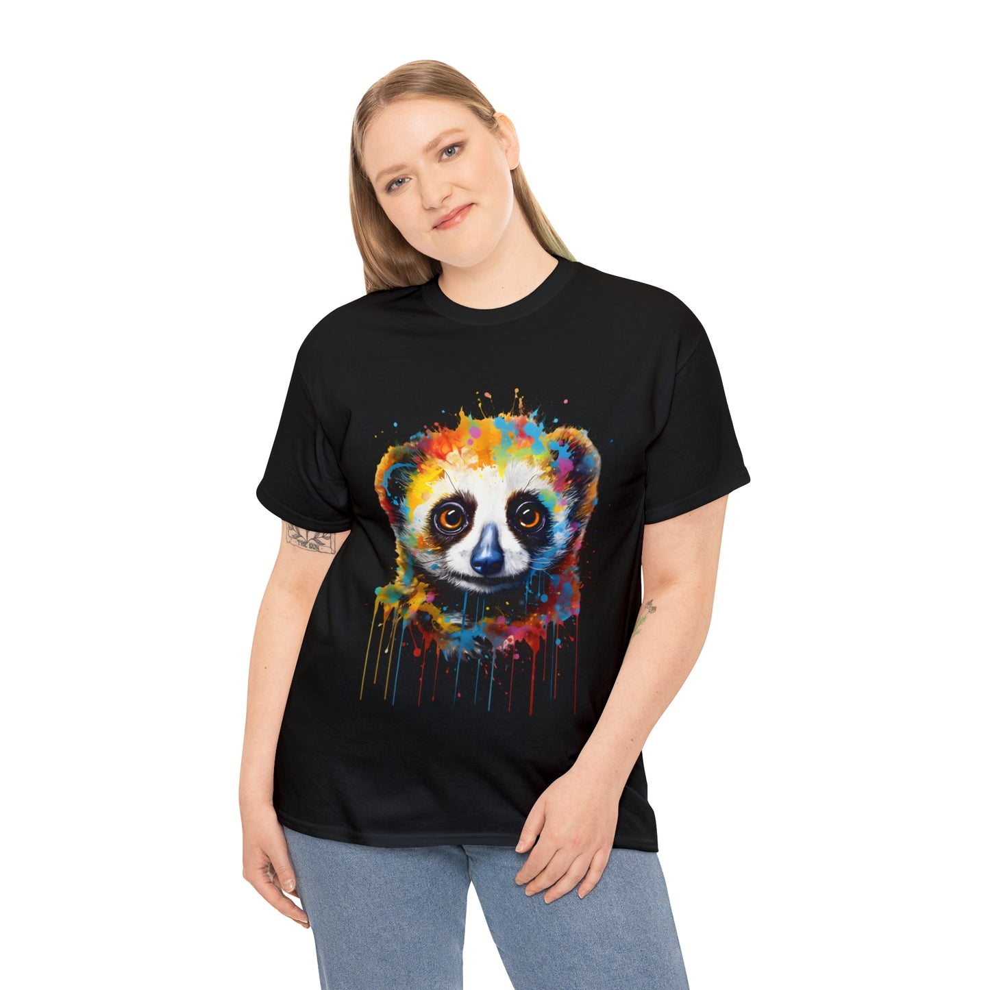 Slow Loris Rainbow Splash Short Sleeve Graphic T-Shirt (S-3XL)