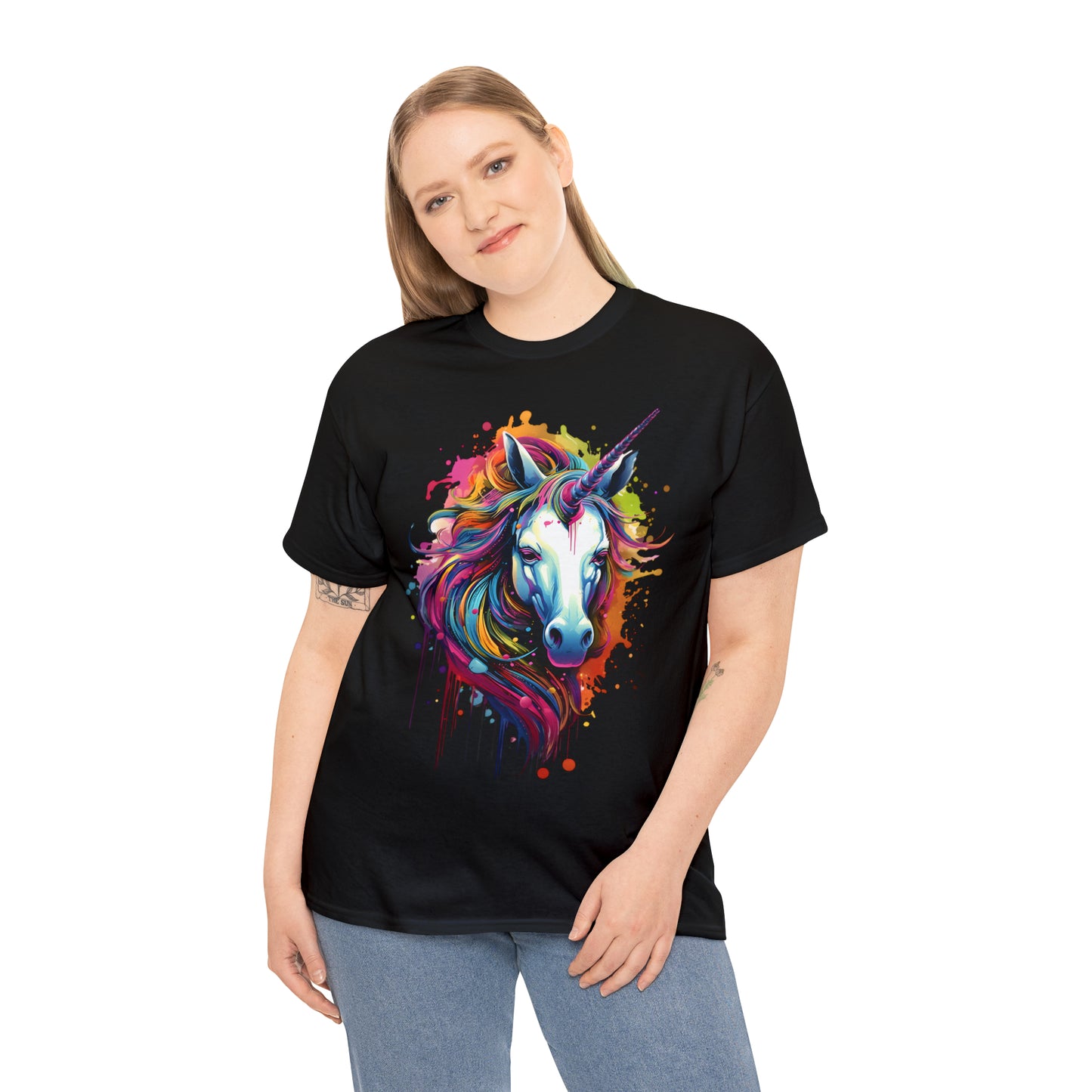 Unicorn Rainbow Splash Short Sleeve Graphic T-Shirt (S-3XL)