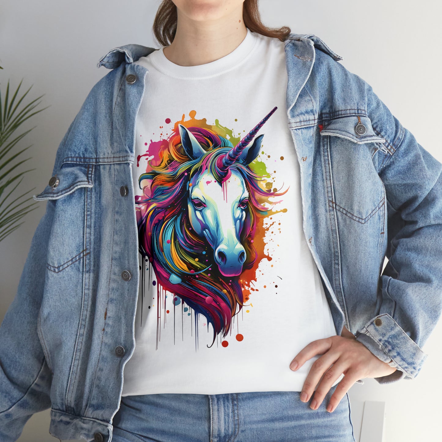 Unicorn Rainbow Splash Short Sleeve Graphic T-Shirt (S-3XL)