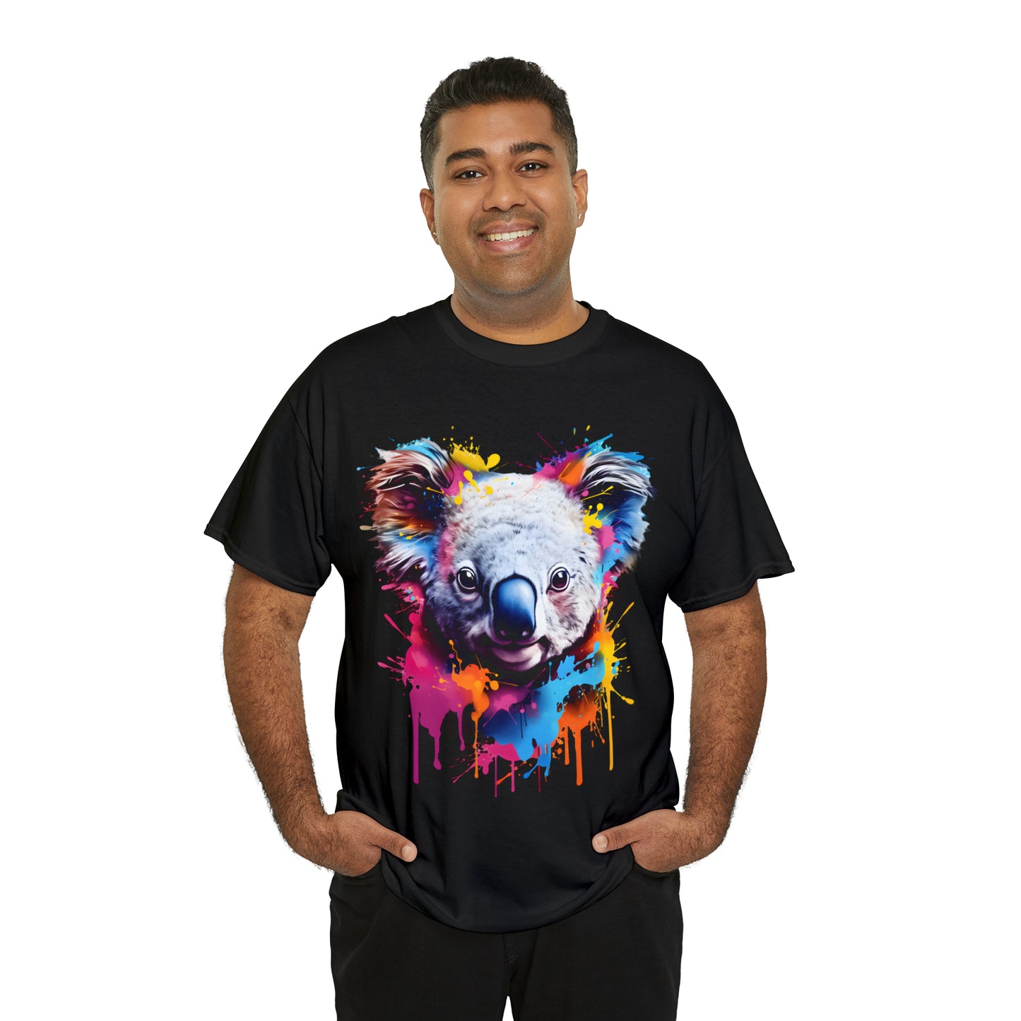 Koala Rainbow Splash Short Sleeve Graphic T-Shirt (S-3XL)