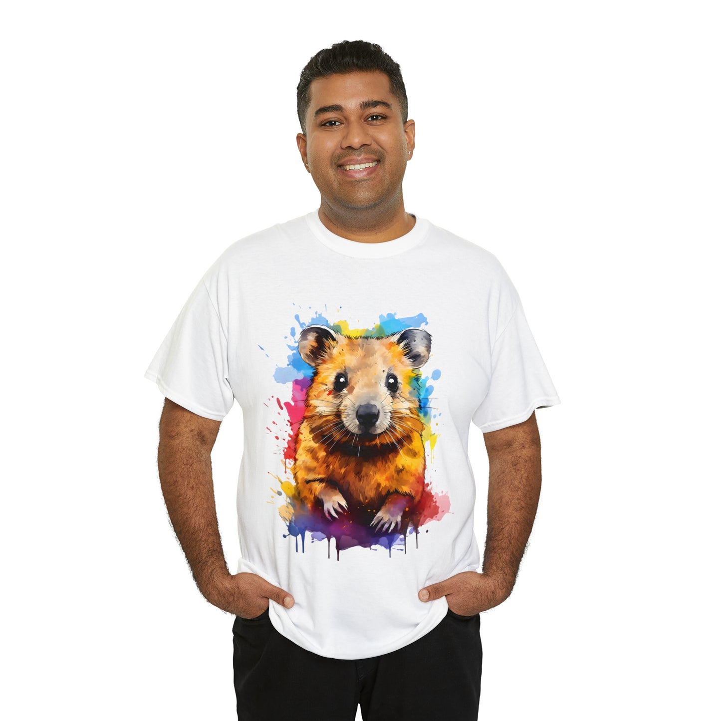 Quokka Rainbow Splash Short Sleeve Graphic T-Shirt (S-3XL)