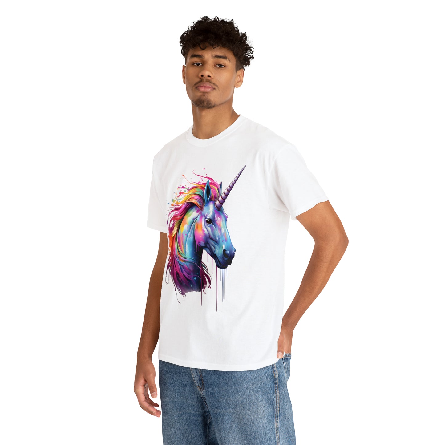 Unicorn Rainbow Splash Short Sleeve Graphic T-Shirt (S-3XL)