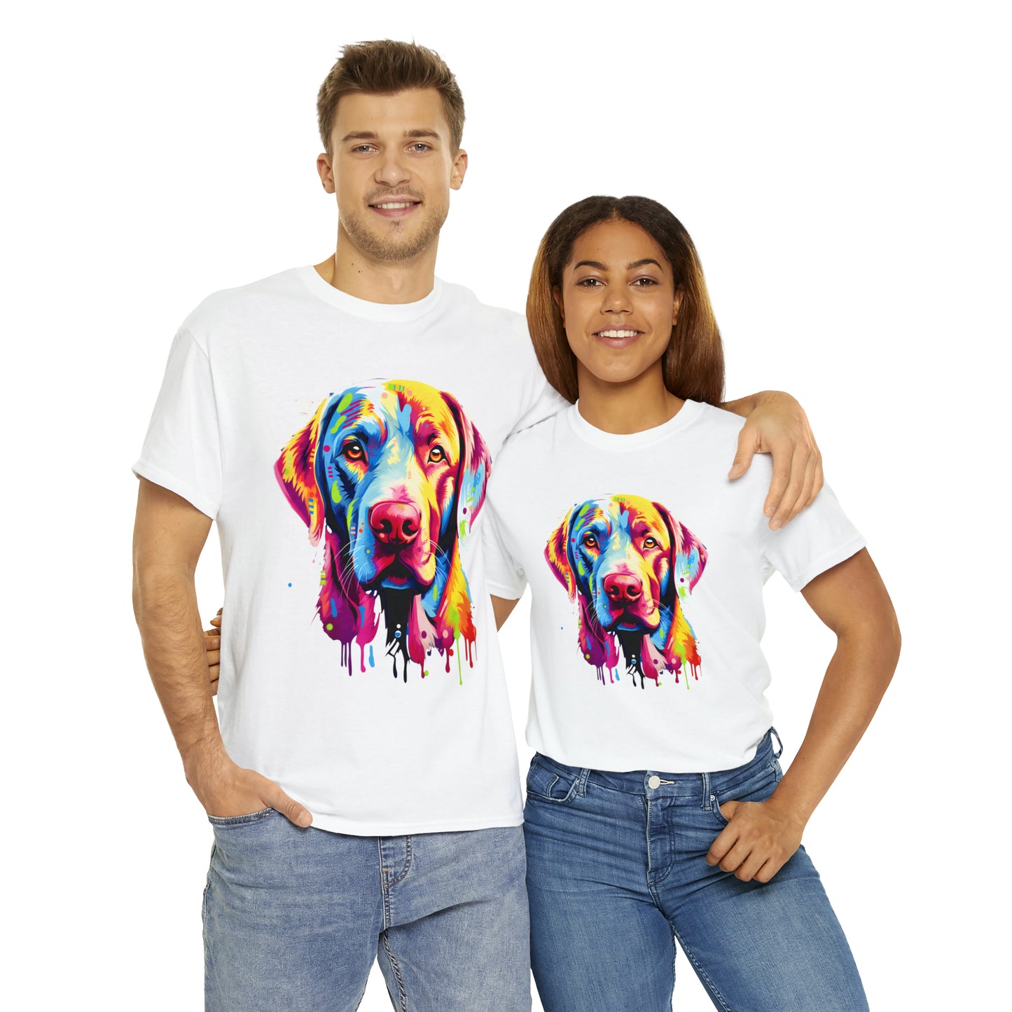 Labrador Retriever Rainbow Splash Short Sleeve Graphic T-Shirt (S-3XL)