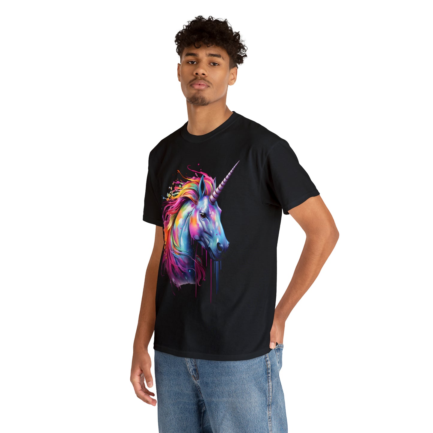 Unicorn Rainbow Splash Short Sleeve Graphic T-Shirt (S-3XL)