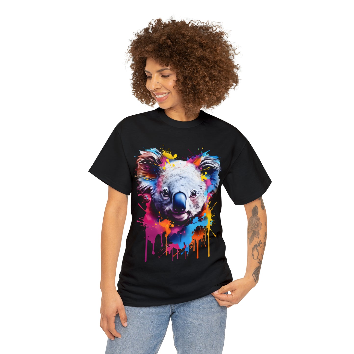 Koala Rainbow Splash Short Sleeve Graphic T-Shirt (S-3XL)