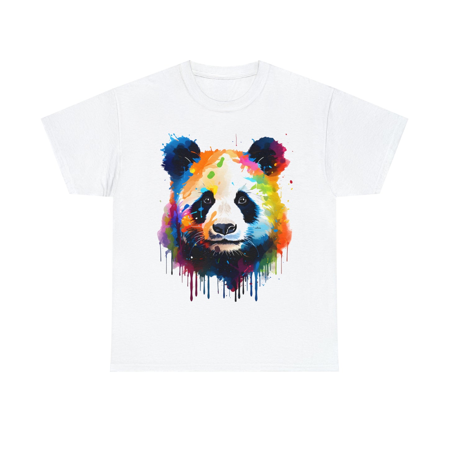 Panda Rainbow Splash Short Sleeve Graphic T-Shirt (S-3XL)