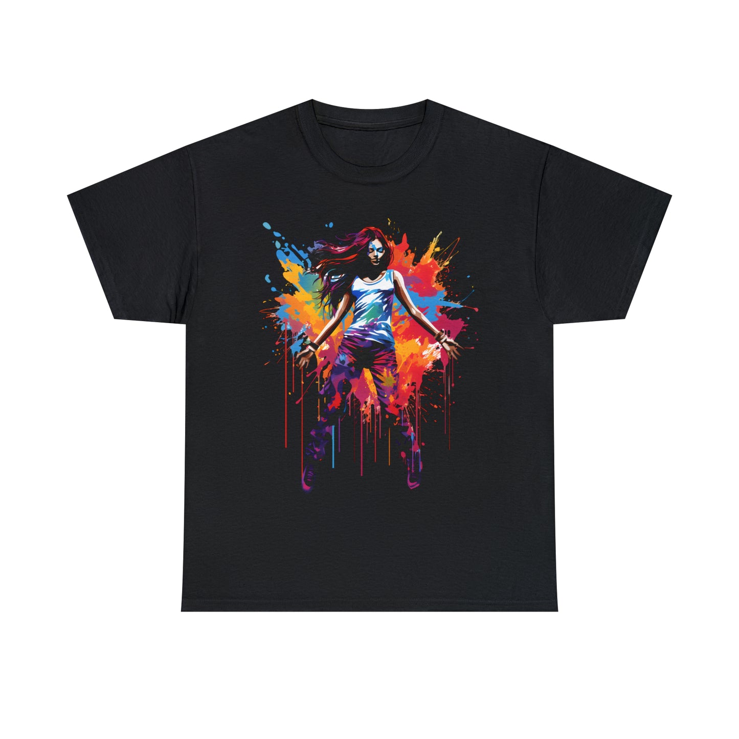 Dancer Rainbow Splash Short Sleeve Graphic T-Shirt (S-3XL)