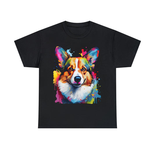 Corgi Rainbow Splash Short Sleeve Graphic T-Shirt (S-3XL)