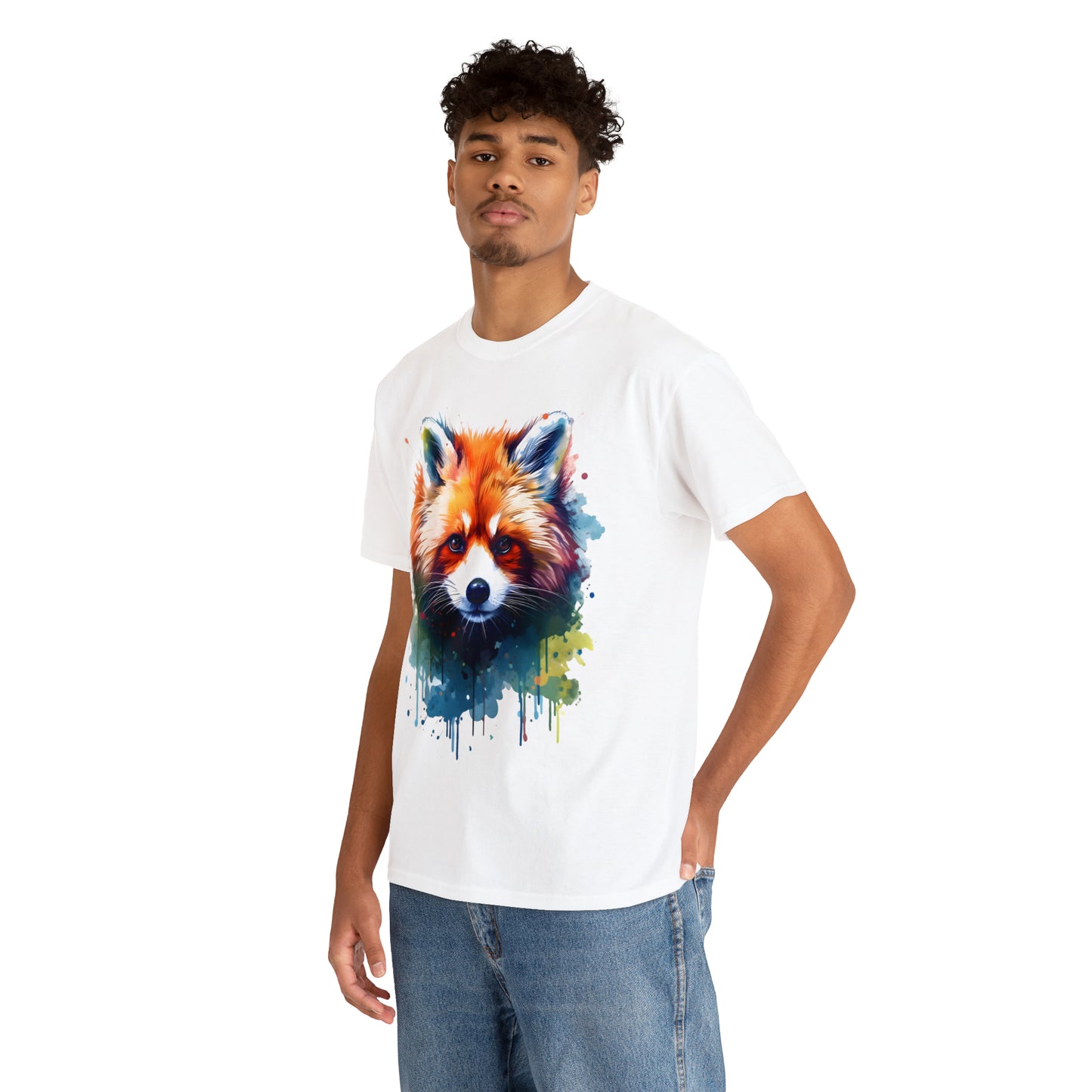 Red Panda Rainbow Splash Short Sleeve Graphic T-Shirt (S-3XL)