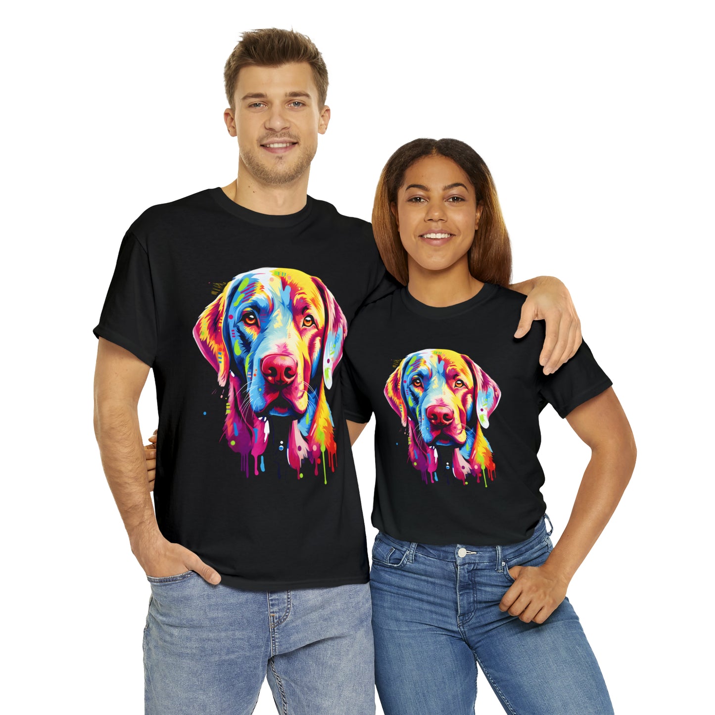 Labrador Retriever Rainbow Splash Short Sleeve Graphic T-Shirt (S-3XL)