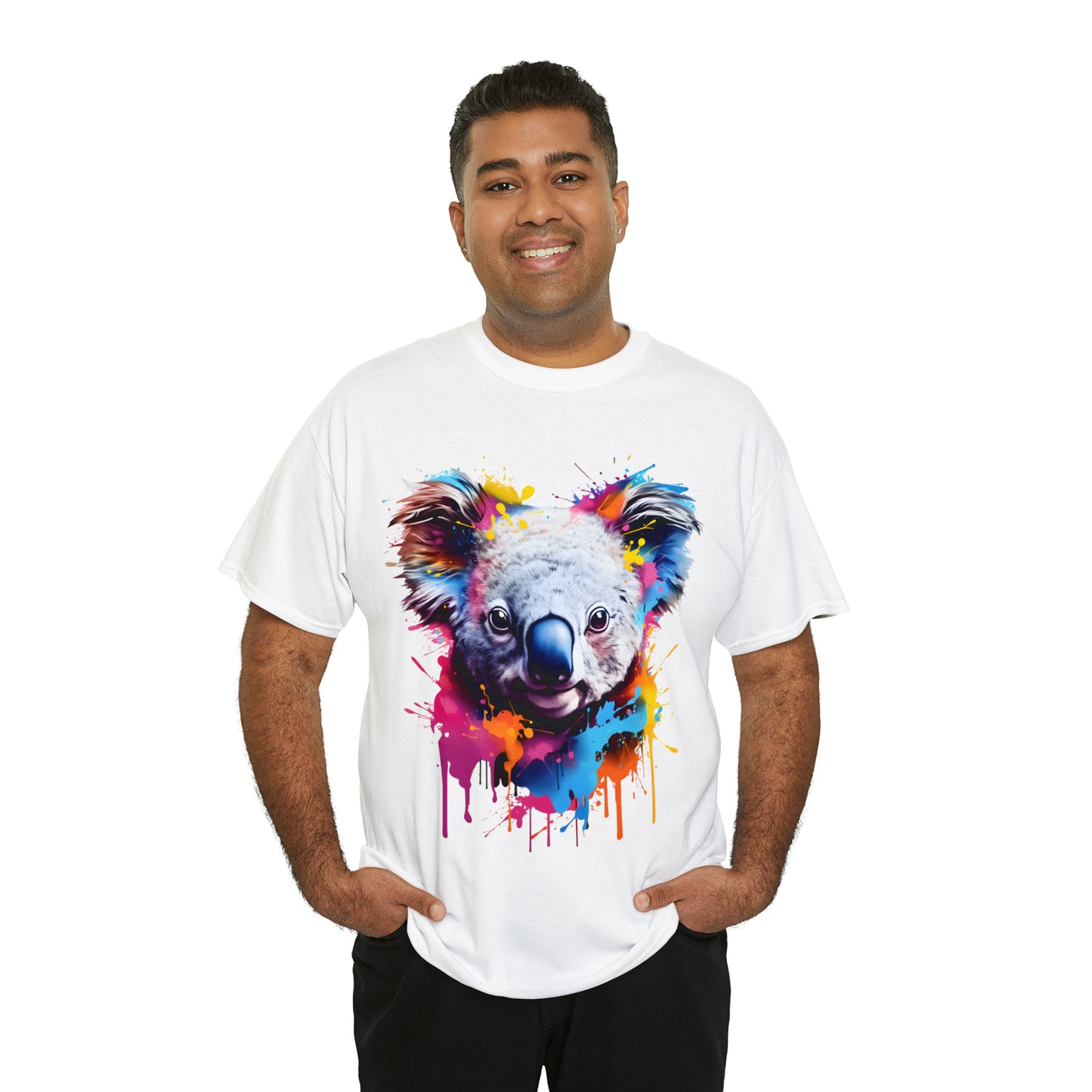 Koala Rainbow Splash Short Sleeve Graphic T-Shirt (S-3XL)