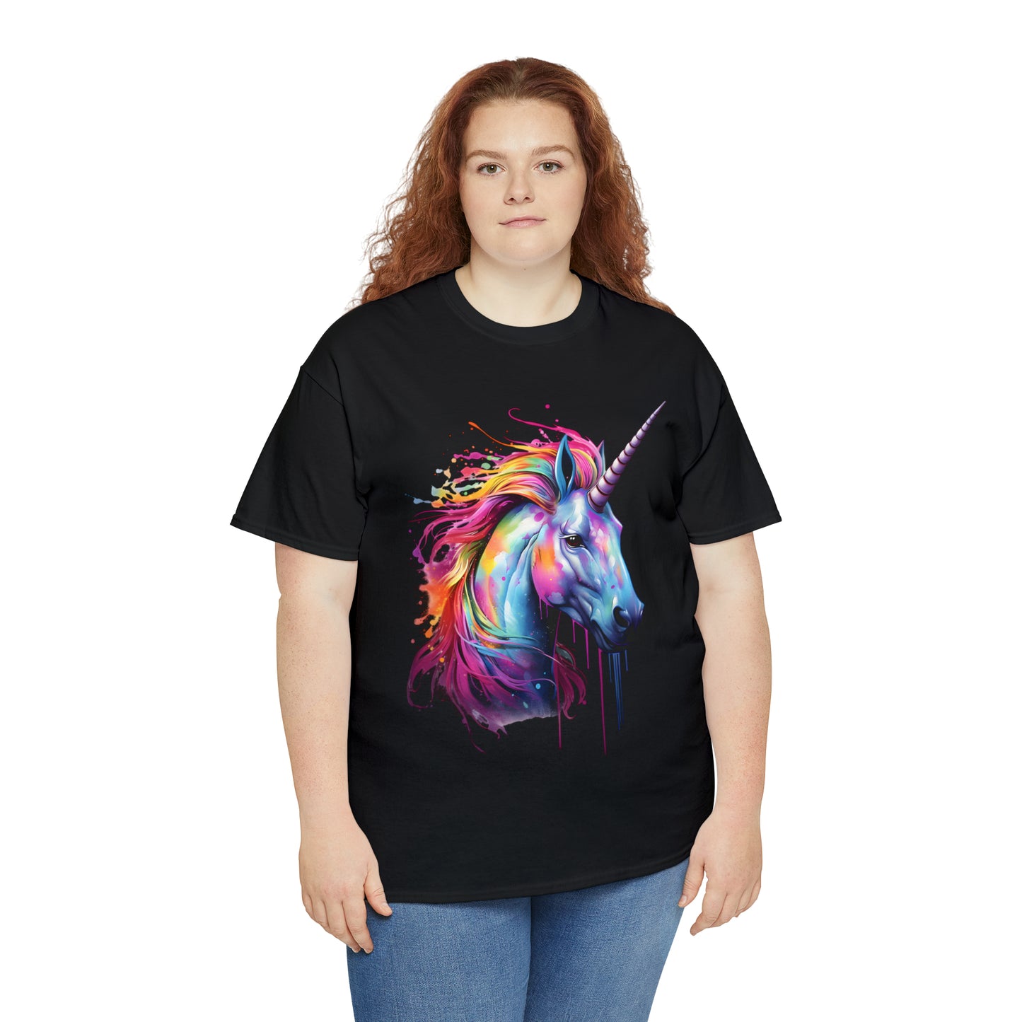 Unicorn Rainbow Splash Short Sleeve Graphic T-Shirt (S-3XL)