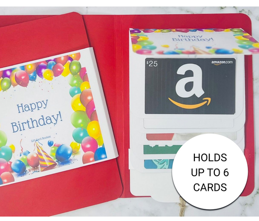 Birthday Waterfall Gift Card Booklet | Cash & Gift Card Holder | Fold-Out Birthday Card | Holds Up to 6 Gift Cards