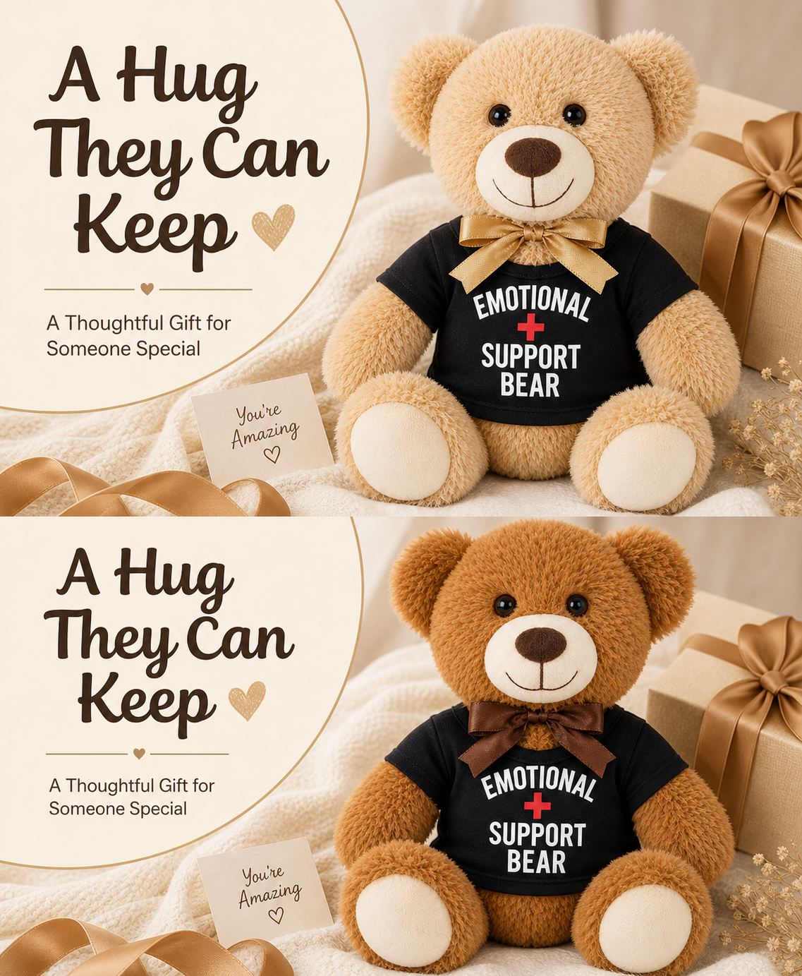Emotional Support Teddy Bear, 14-Inch Plush Stuffed Animal