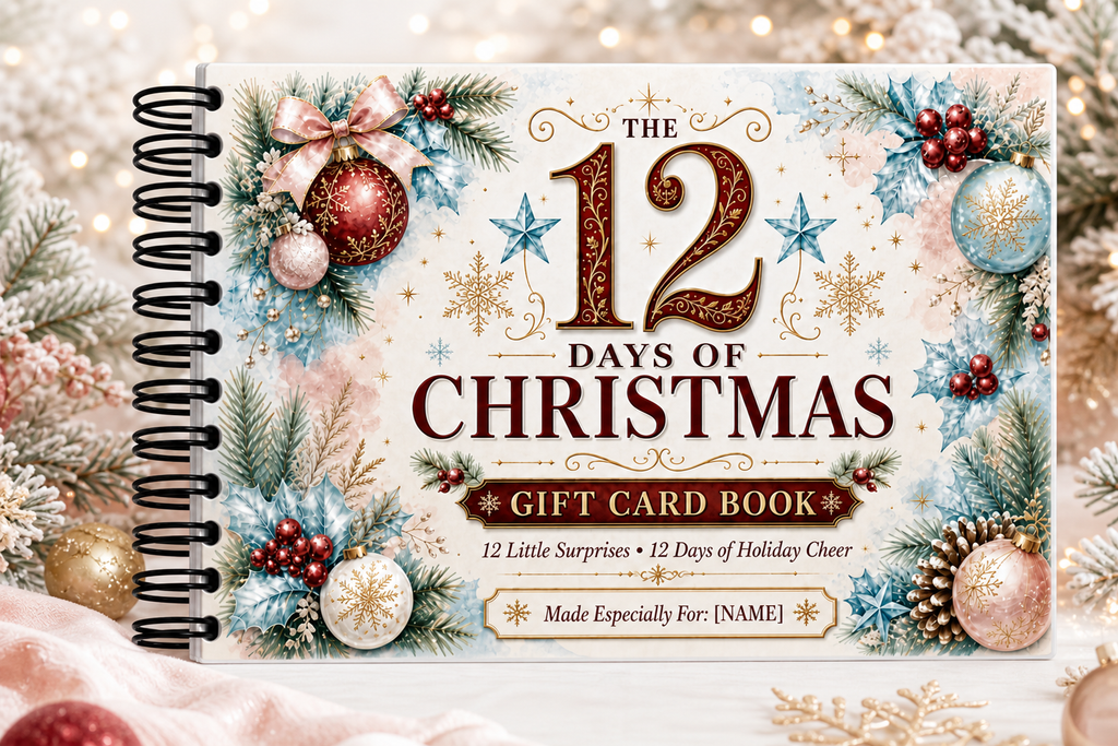 12 Days of Christmas Gift Card Book | Money Holder, Holiday Surprise Pages