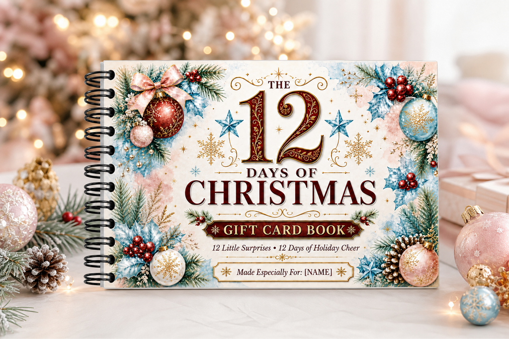 12 Days of Christmas Gift Card Book | Money Holder, Holiday Surprise Pages