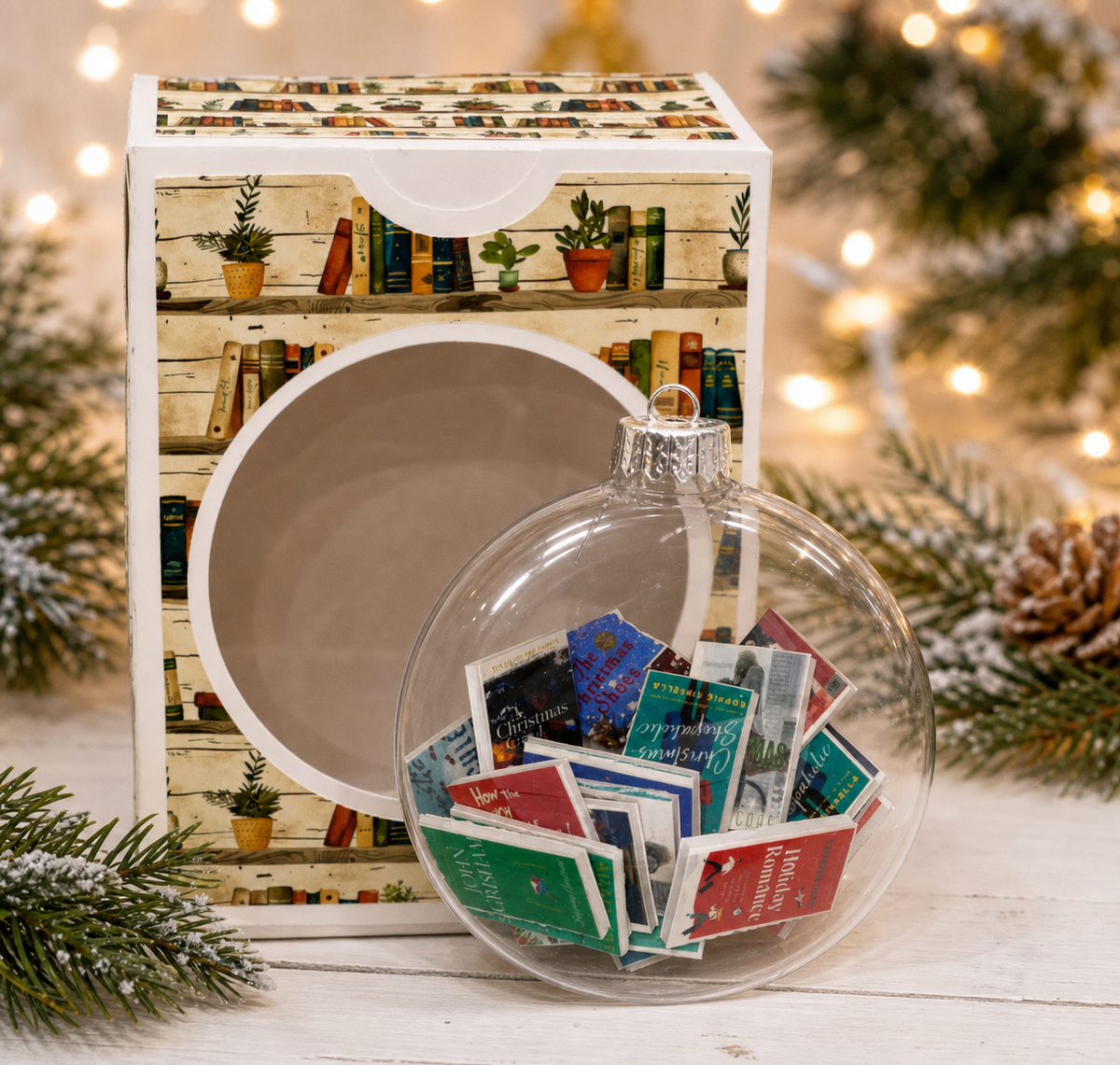 Miniature Books Holiday Ornament, 20 Christmas Titles, Book Lover Keepsake, Literary Tree Decor