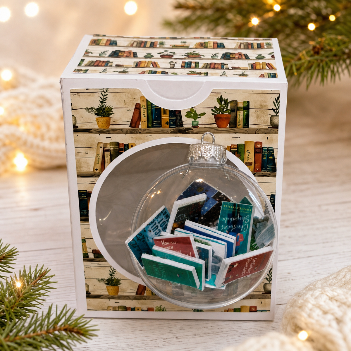 Miniature Books Holiday Ornament, 20 Christmas Titles, Book Lover Keepsake, Literary Tree Decor