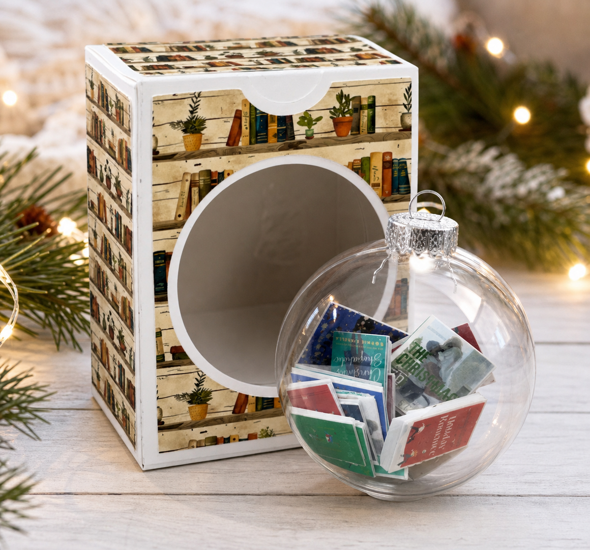 Miniature Books Holiday Ornament, 20 Christmas Titles, Book Lover Keepsake, Literary Tree Decor