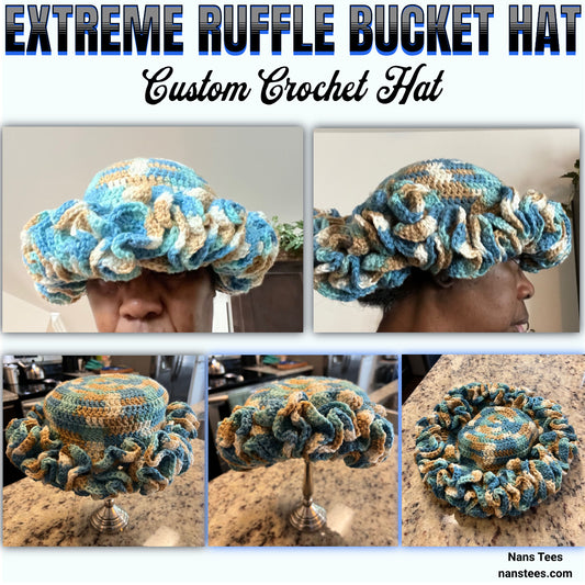 Extreme Ruffle Bucket Hat Pattern | Crochet Ruffle Bucket Hat Pattern