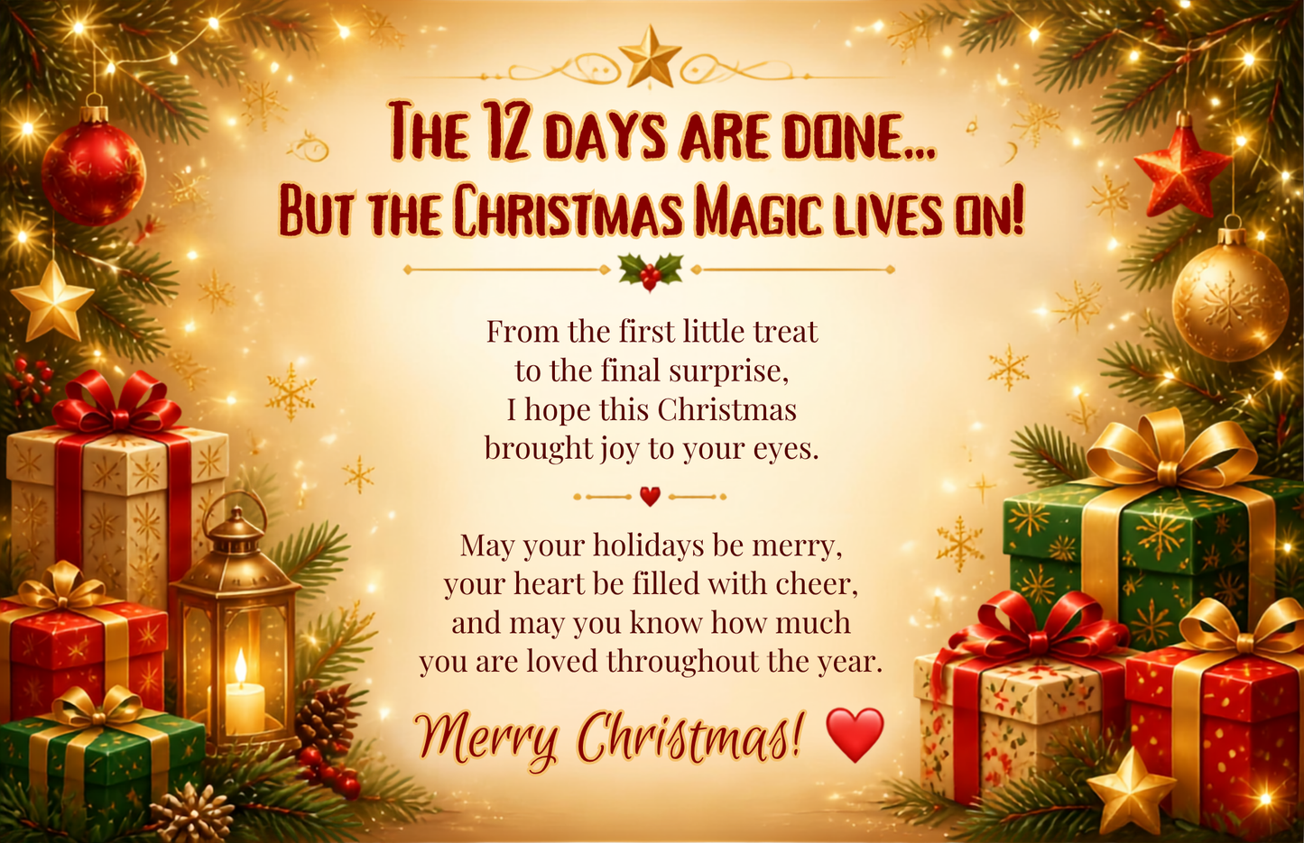 12 Days of Christmas Gift Card Book | Money Holder, Holiday Surprise Pages
